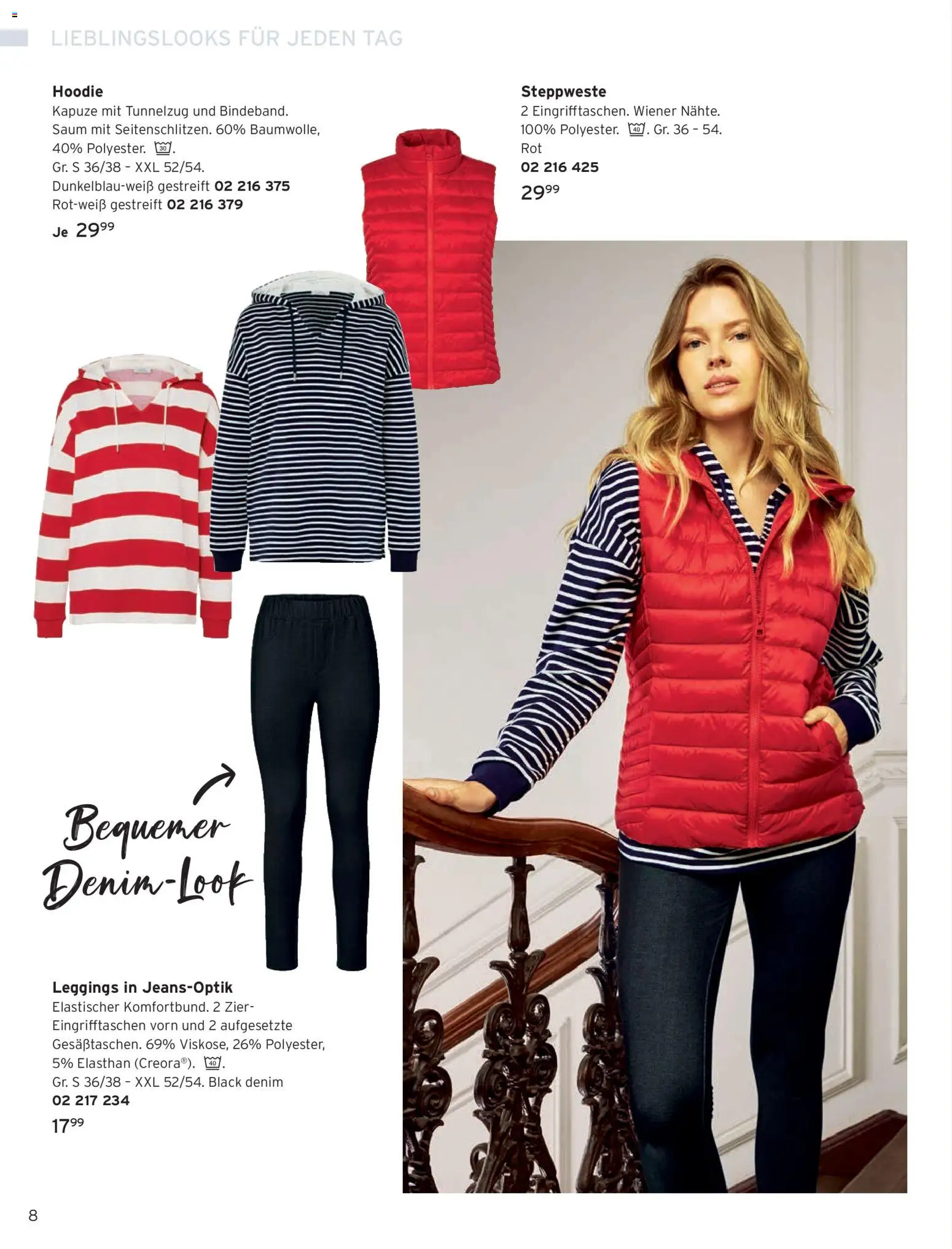 Angebote Tchibo – gültig ab 01.03.2026 | Seite: 8 | Produkte: Steppweste, Hoodie, Leggings