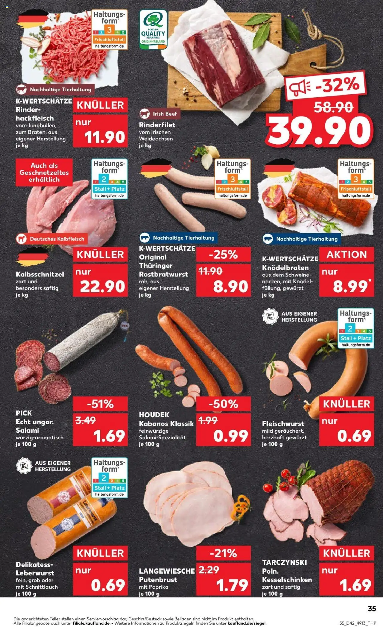 Kaufland prospekt Erftstadt	 – gültig ab 19.10.2025 | Seite: 35 | Produkte: Rinderfilet, Paprika, Salami, Hackfleisch