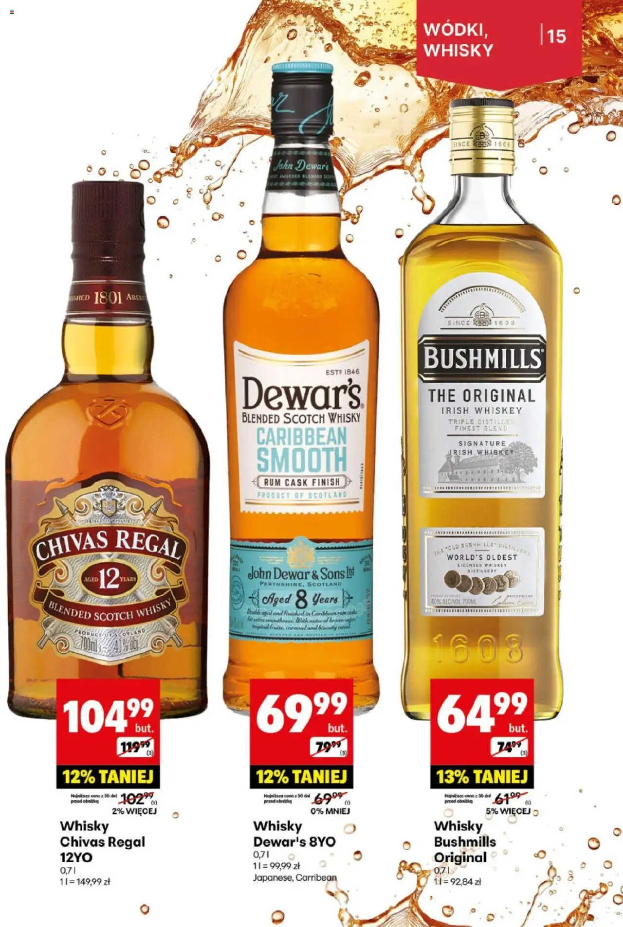 Delikatesy Centrum Gazetka alkoholowa od 26.05.2025 | Strona: 15 | Produkty: Whisky Bushmills, Regał, Finish, Whisky