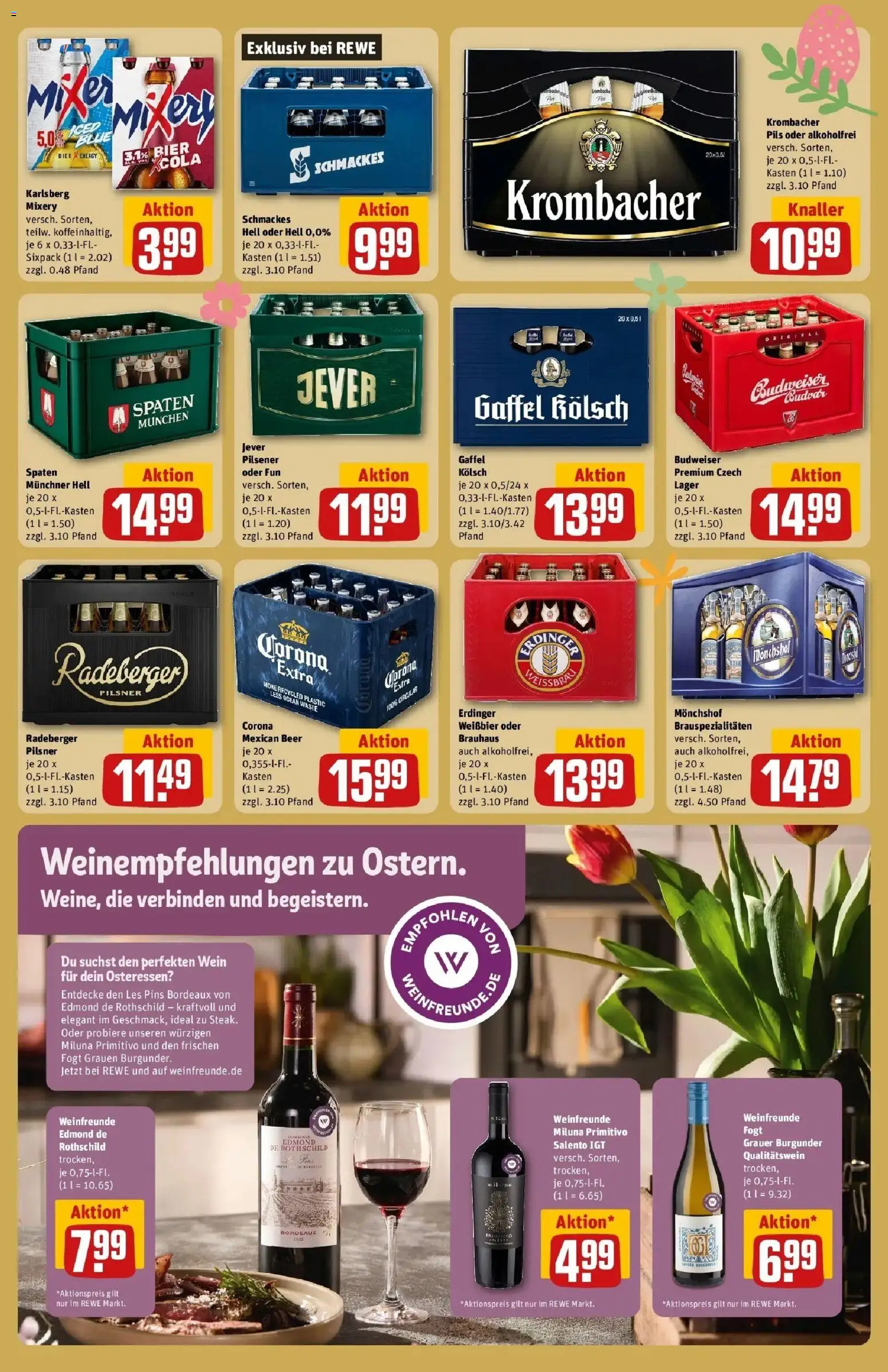 Rewe Prospekt Stolberg / Breinig	 – gültig ab 30.03.2026 | Seite: 19 | Produkte: Weißbier, Pils, Krombacher, Wein