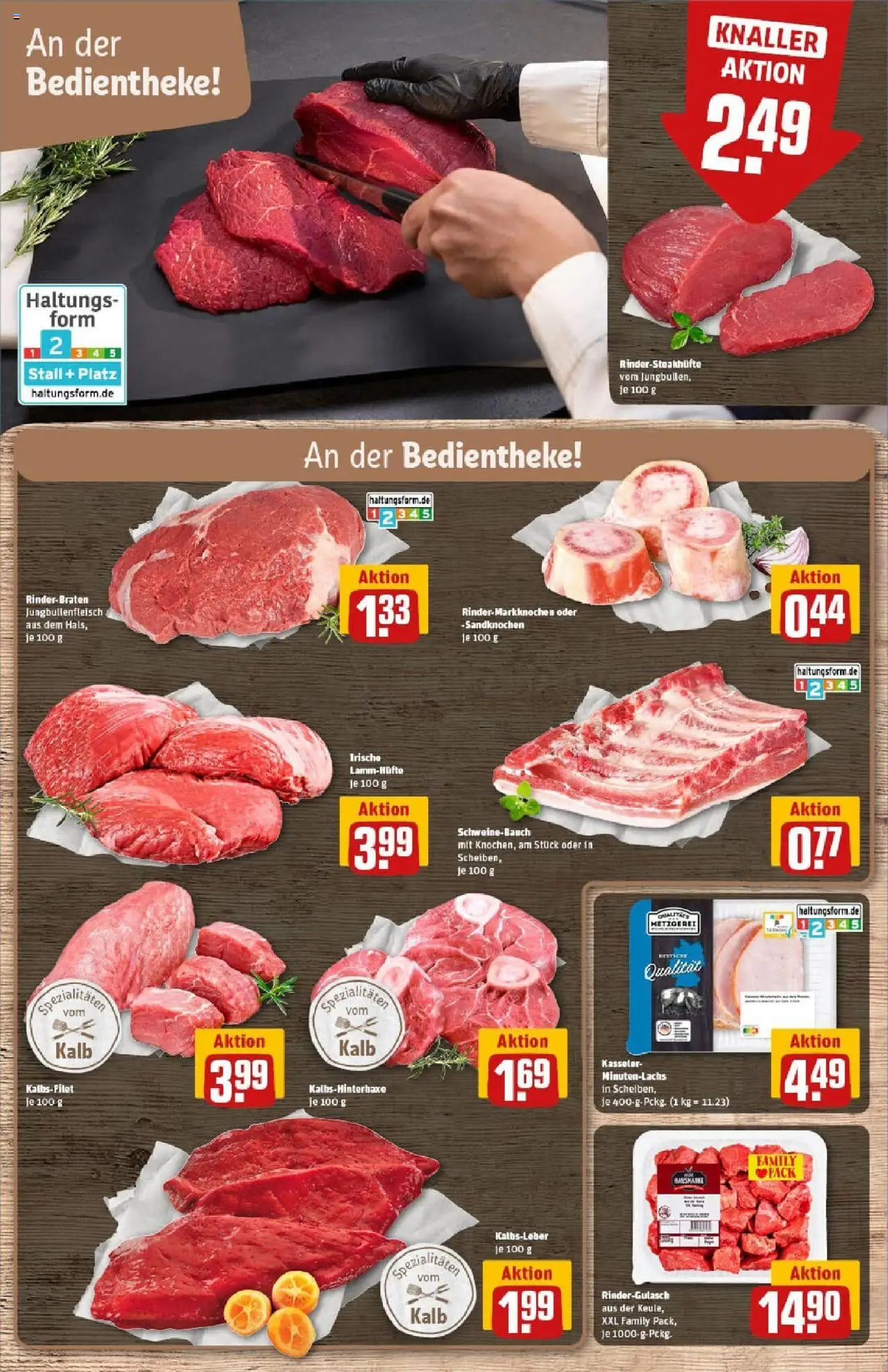 Rewe prospekt Asslar	 – gültig ab 13.10.2025 | Seite: 9 | Produkte: Rinderbraten, Rindergulasch, Kalbsleber