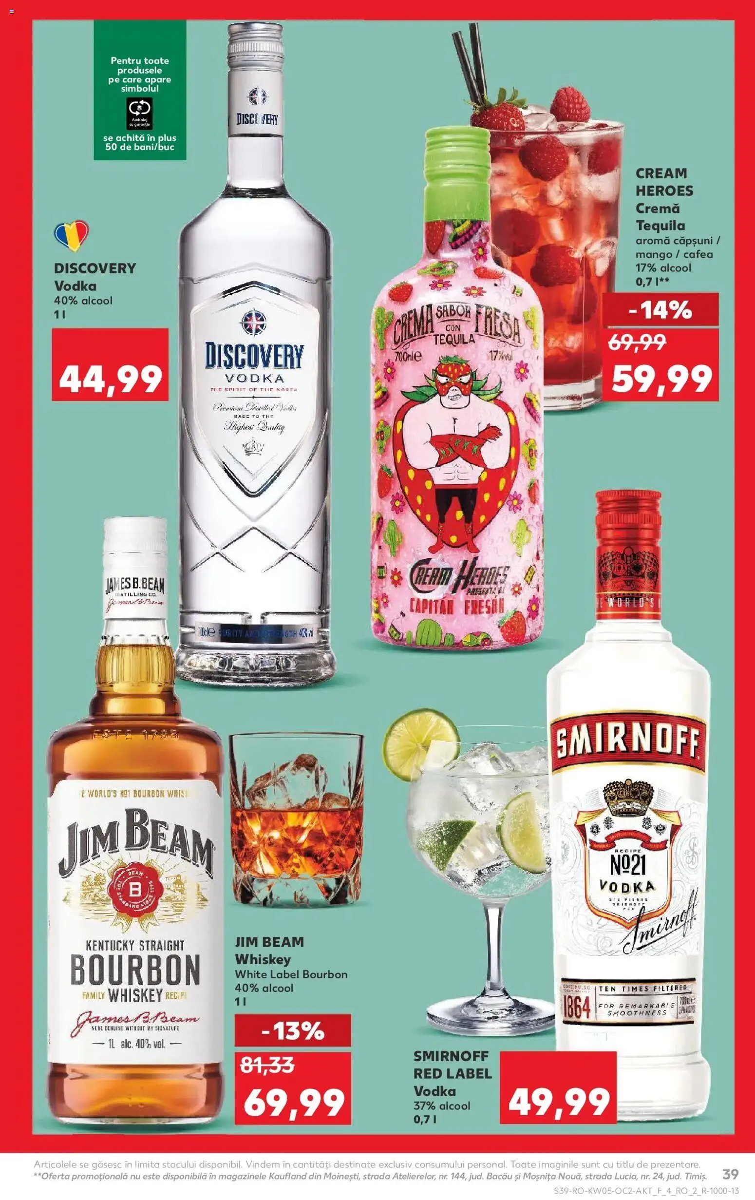 Noul catalog Kaufland – valabil de la 28.01.2026 | Pagină: 39 | Produse: Cremă, Vodka, Whiskey, Mango