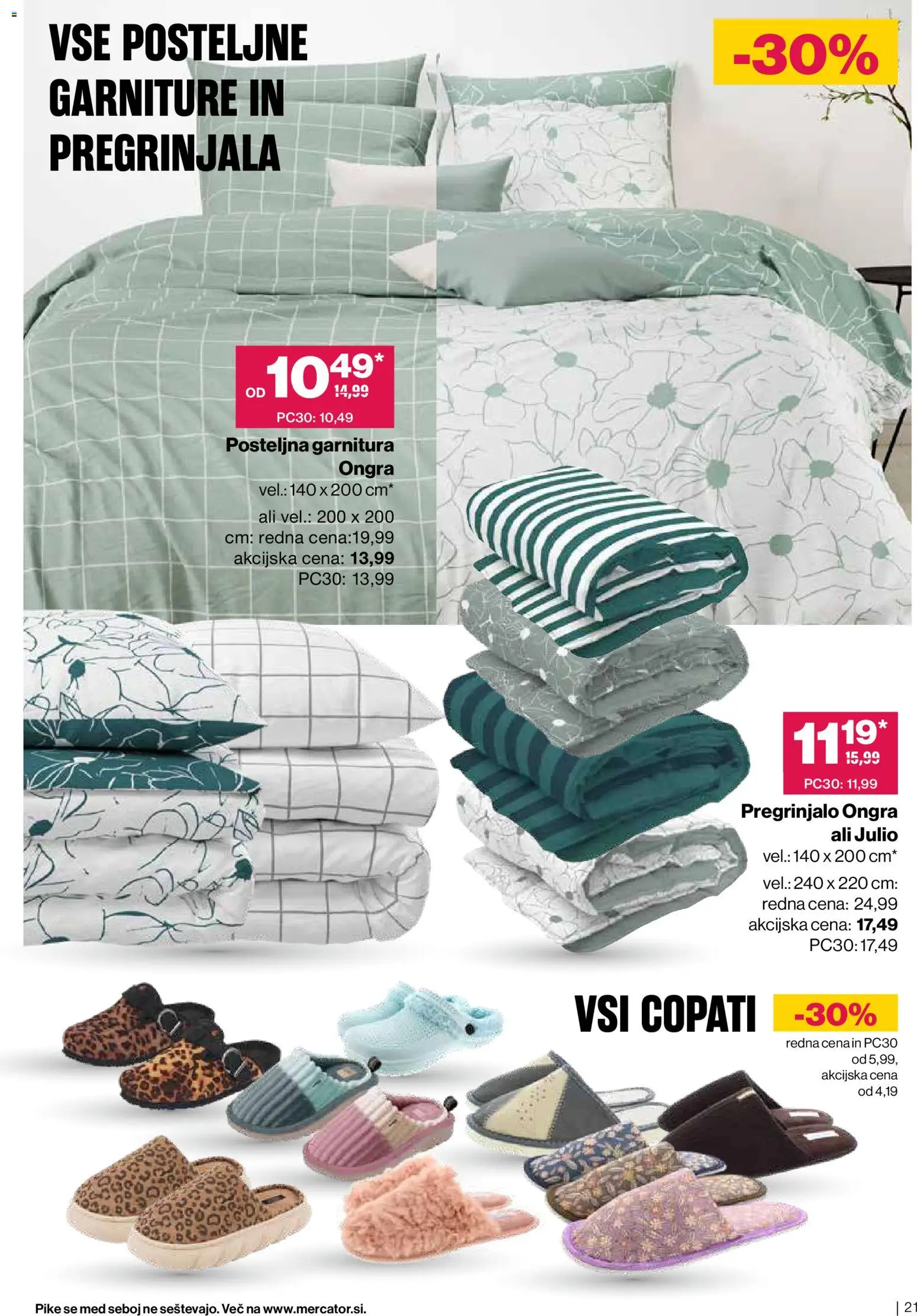 Novi Mercator katalog ponudbe – veljaven od 11.03.2026 | Stran: 21 | Izdelki: Pregrinjalo, Copati