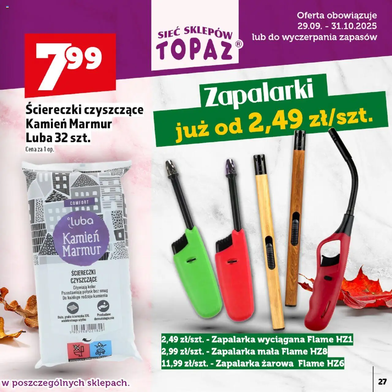 Topaz Gazetka - Znicze wkłady od 29.09.2025 | Strona: 27