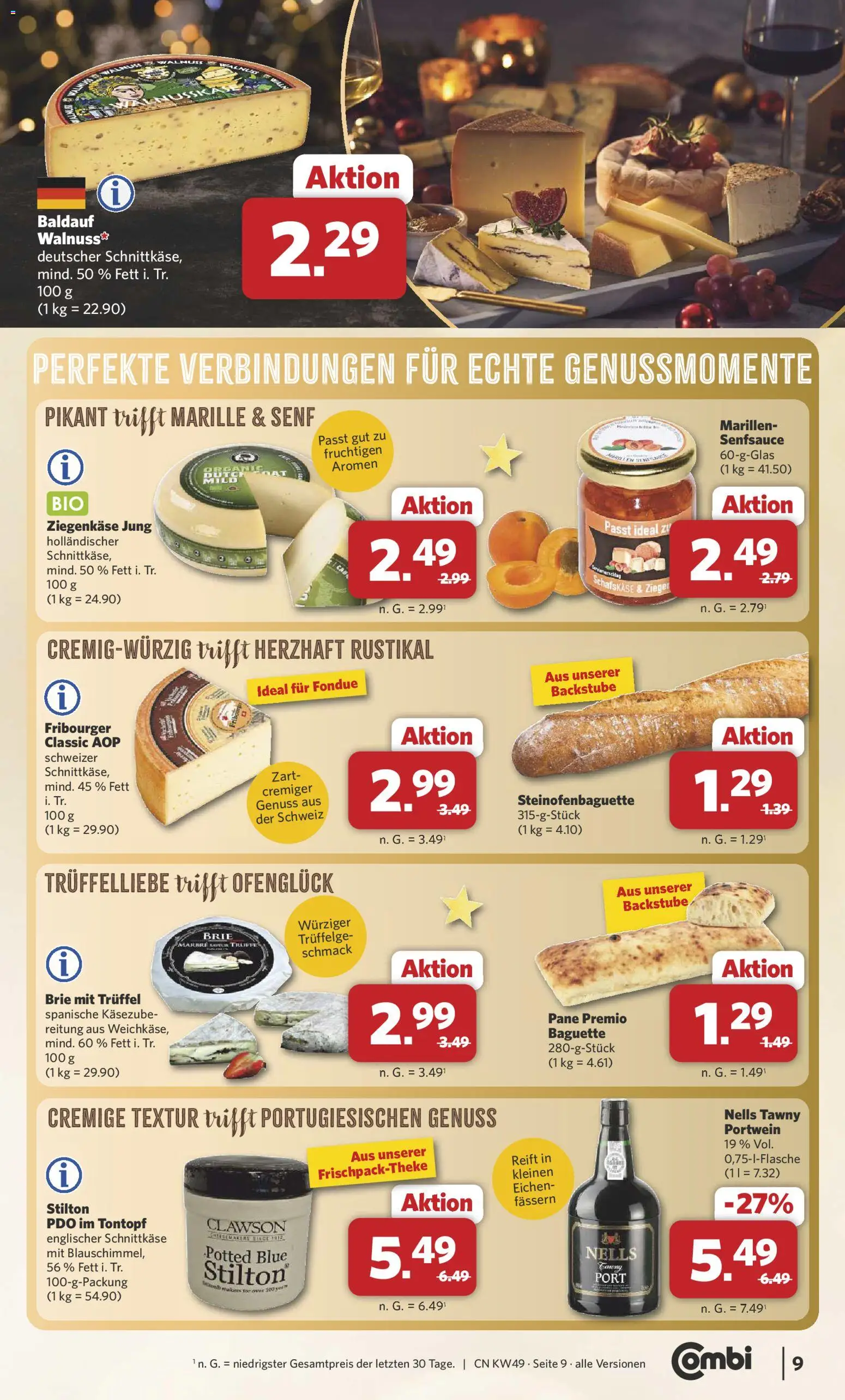 Combi Prospekt 	 – gültig ab 01.12.2025 | Seite: 9 | Produkte: Ziegenkäse, Pane, Fondue, Schafskase