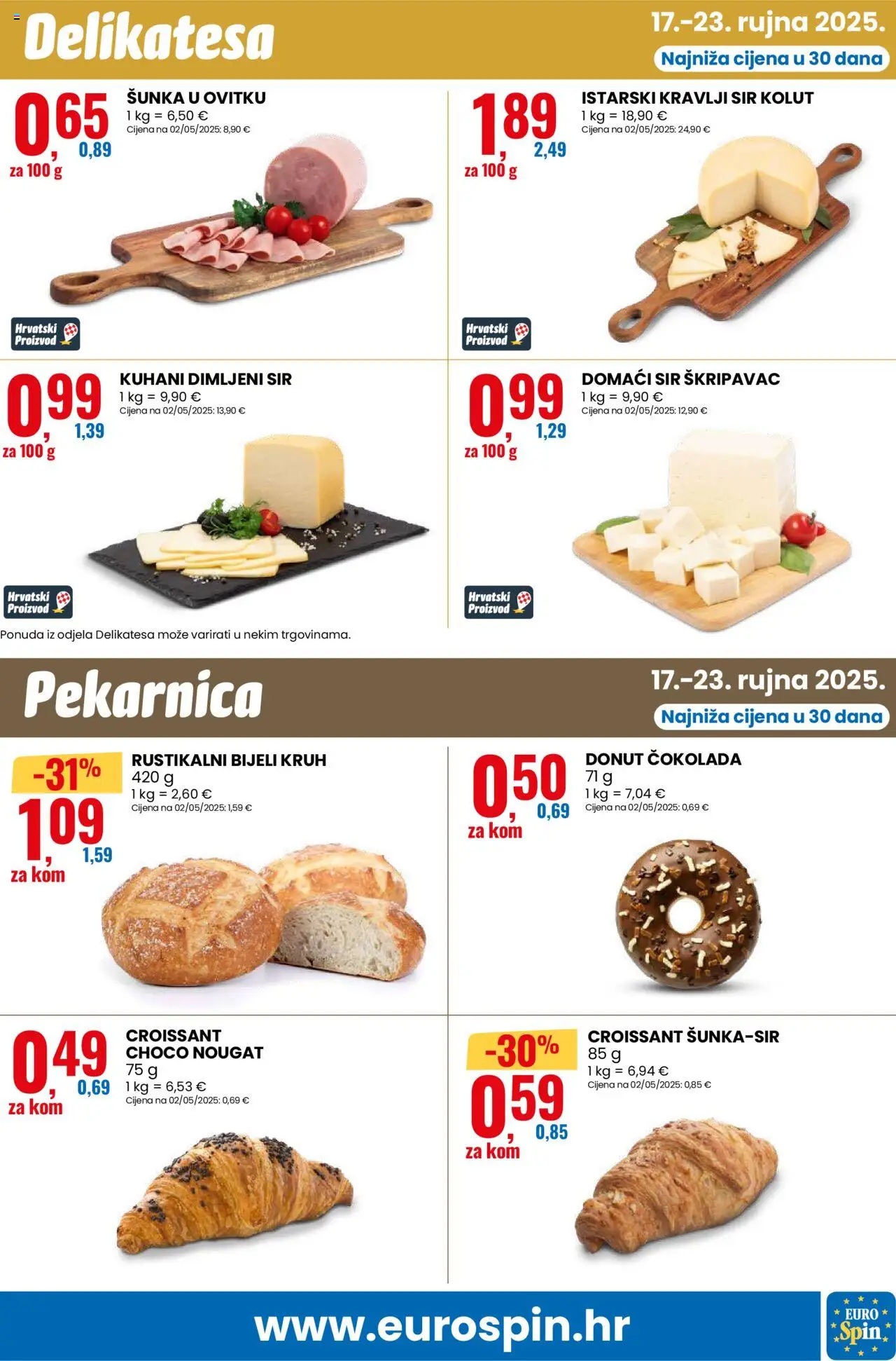 Eurospin katalog | vrijedi od 17.09.2025 | Stranica: 7 | Proizvodi: Sir, Kruh, Čokolada, Šunka