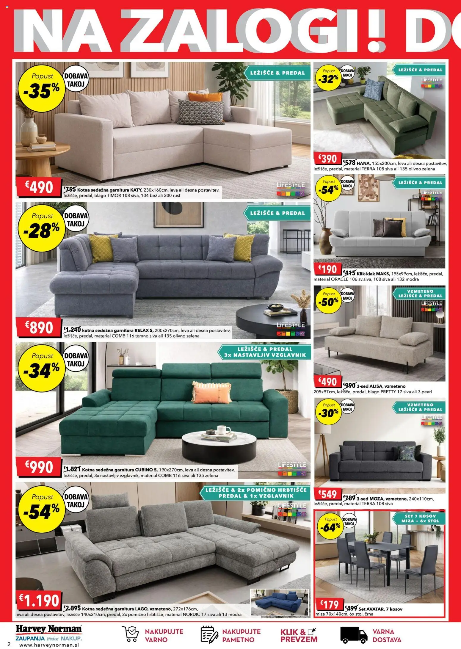 Novi Harvey Norman katalog ponudbe – veljaven od 25.02.2026 | Stran: 2 | Izdelki: Vzglavnik, Miza, Stol, Zelena