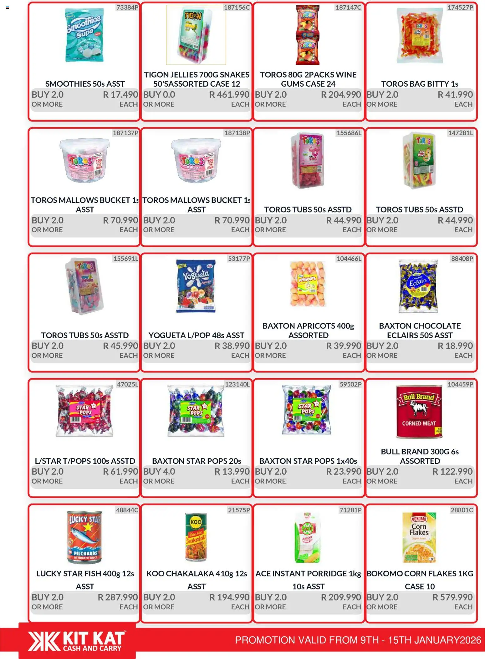 New KIT KAT Cash & Carry catalogue – valid from 09.01.2026 | Page: 4 | Products: Corn, Bag, Chocolate, Sauce