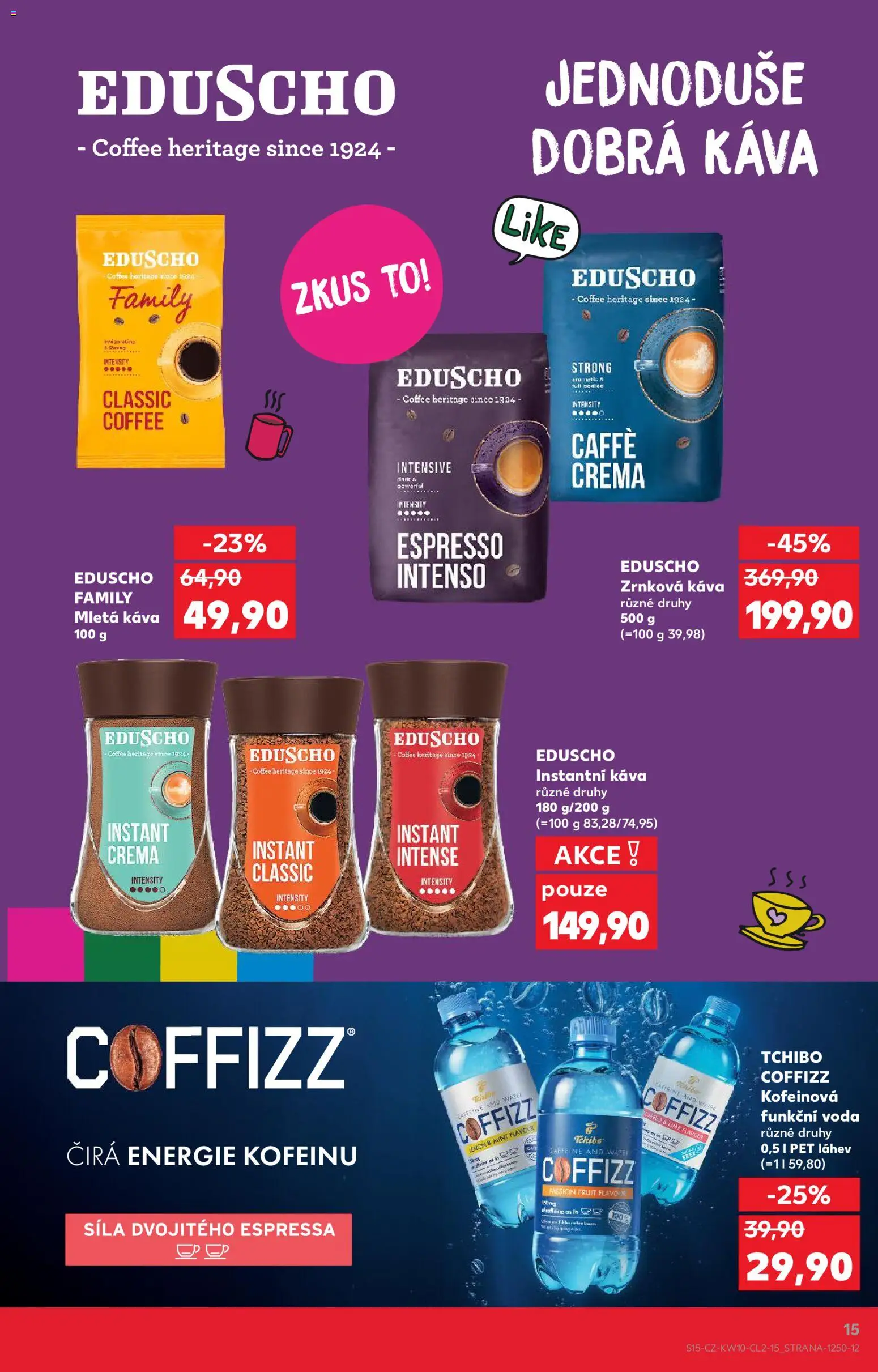 Kaufland leták - Kolín od 04.03.2026 | Strana: 15 | Produkty: Káva, Caffè crema, Zrnková káva, Mletá káva