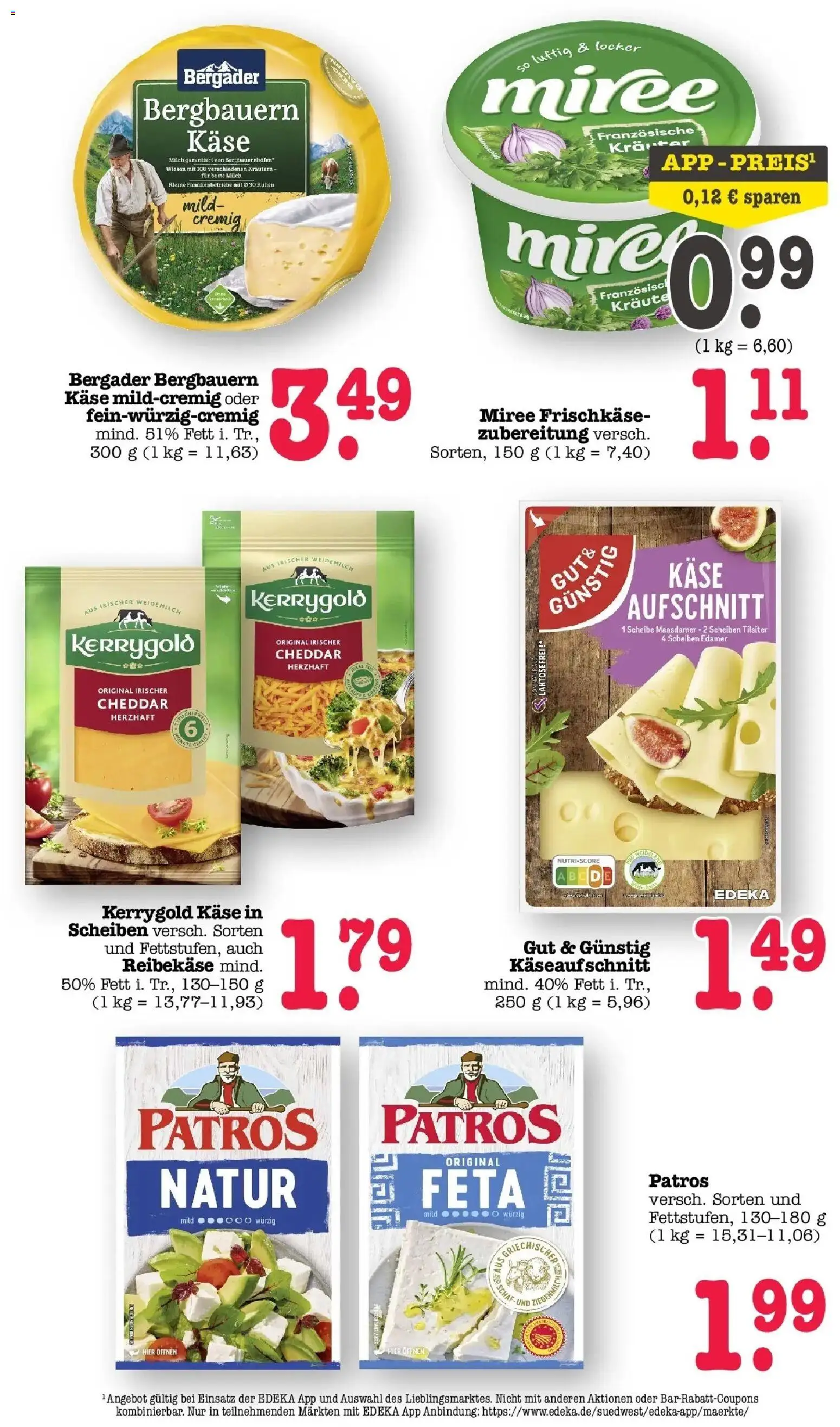 E center Prospekt Sinzheim	 – gültig ab 05.04.2026 | Seite: 34 | Produkte: Käse, Patros, Edamer, Frischkase