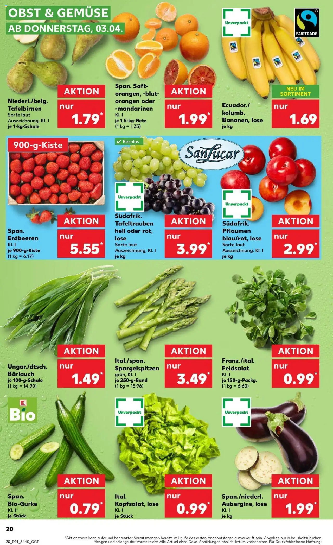 Kaufland - Dreieich-Sprendlingen, Robert-Bosch-Straße 15 - gültig ab dem 03.04.2025 | Seite: 20 | Produkte: Mandarinen, Orangen, Obst, Saft