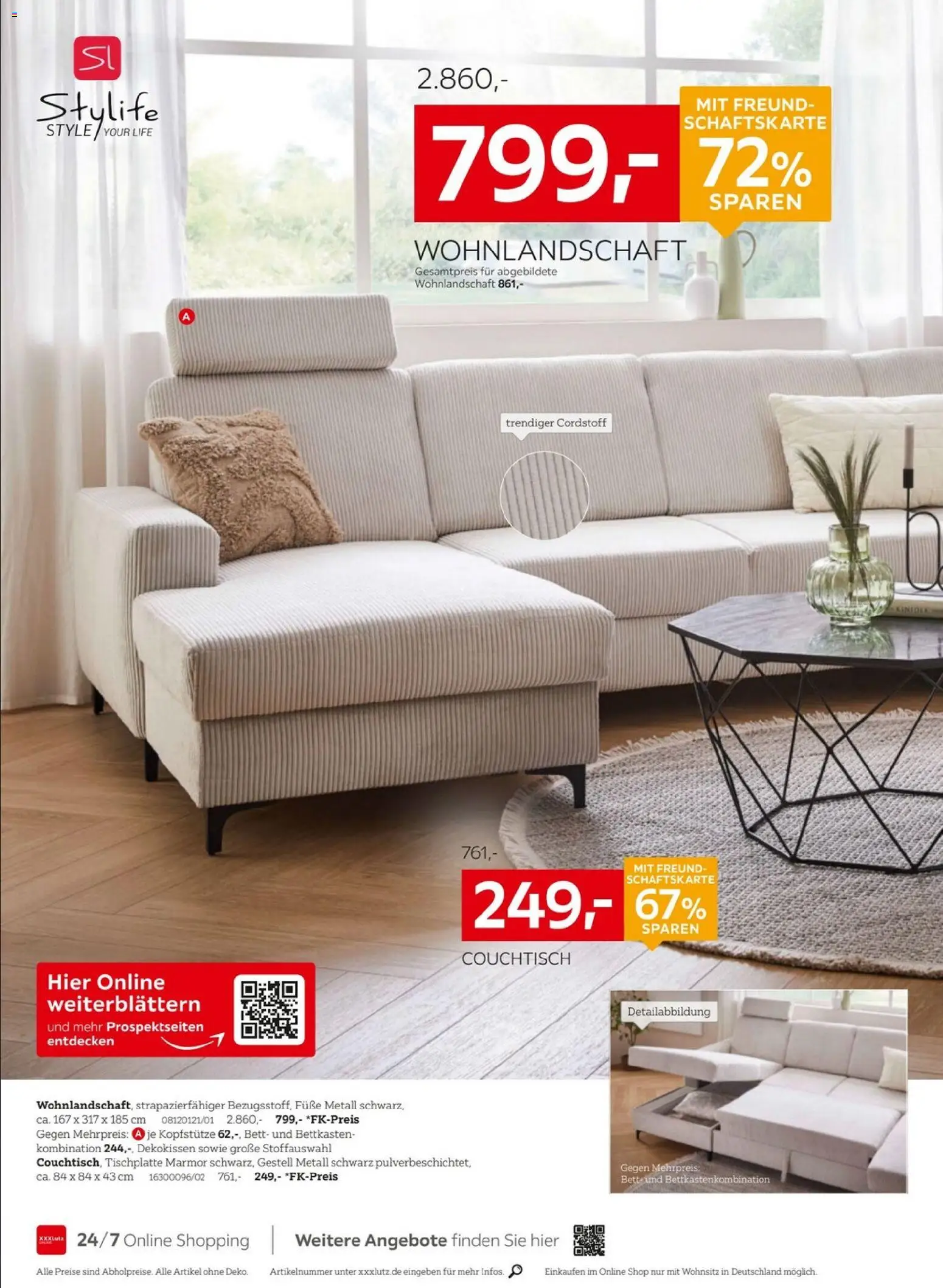 XXXL Lutz Prospekt 	 – gültig ab 02.01.2026 | Seite: 6 | Produkte: Wohnlandschaft, Bett, Couchtisch