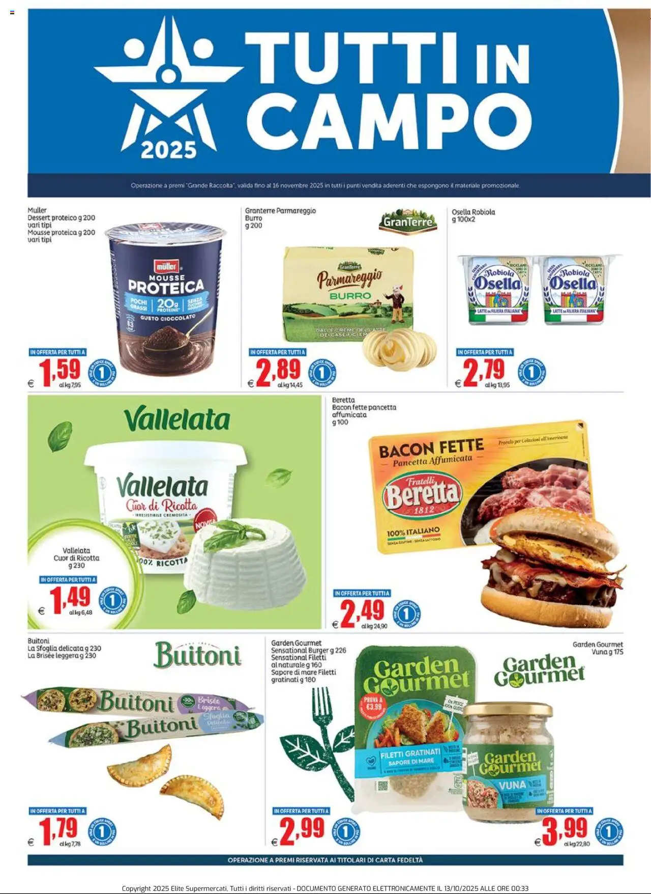 Volantino Elite Supermercati del 13.10.2025 | Pagina: 6 | Prodotti: Pesce, Pancetta, Burro, Robiola