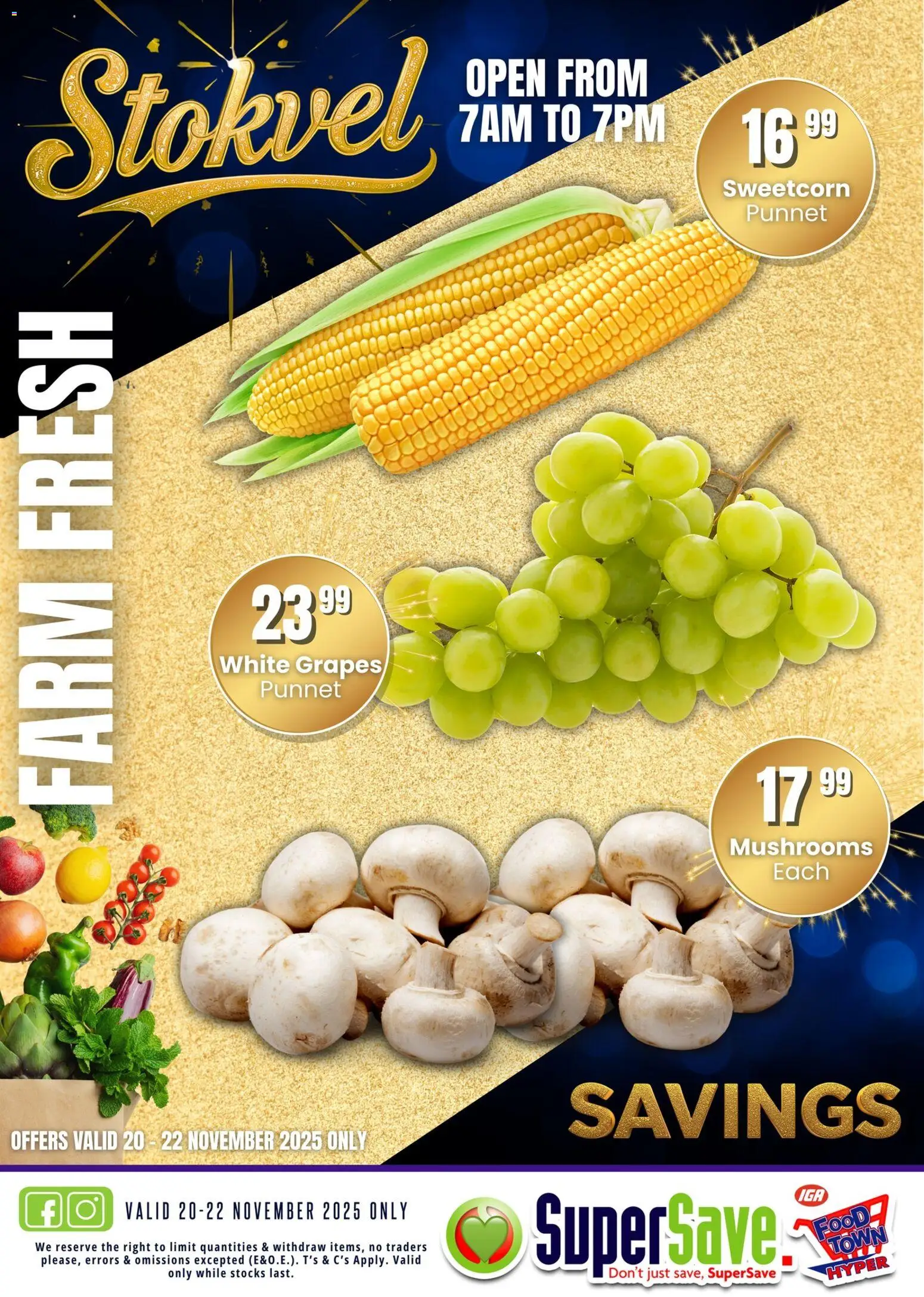 New Super Save catalogue – valid from 20.11.2025 | Page: 7 | Products: Mushrooms, Grapes