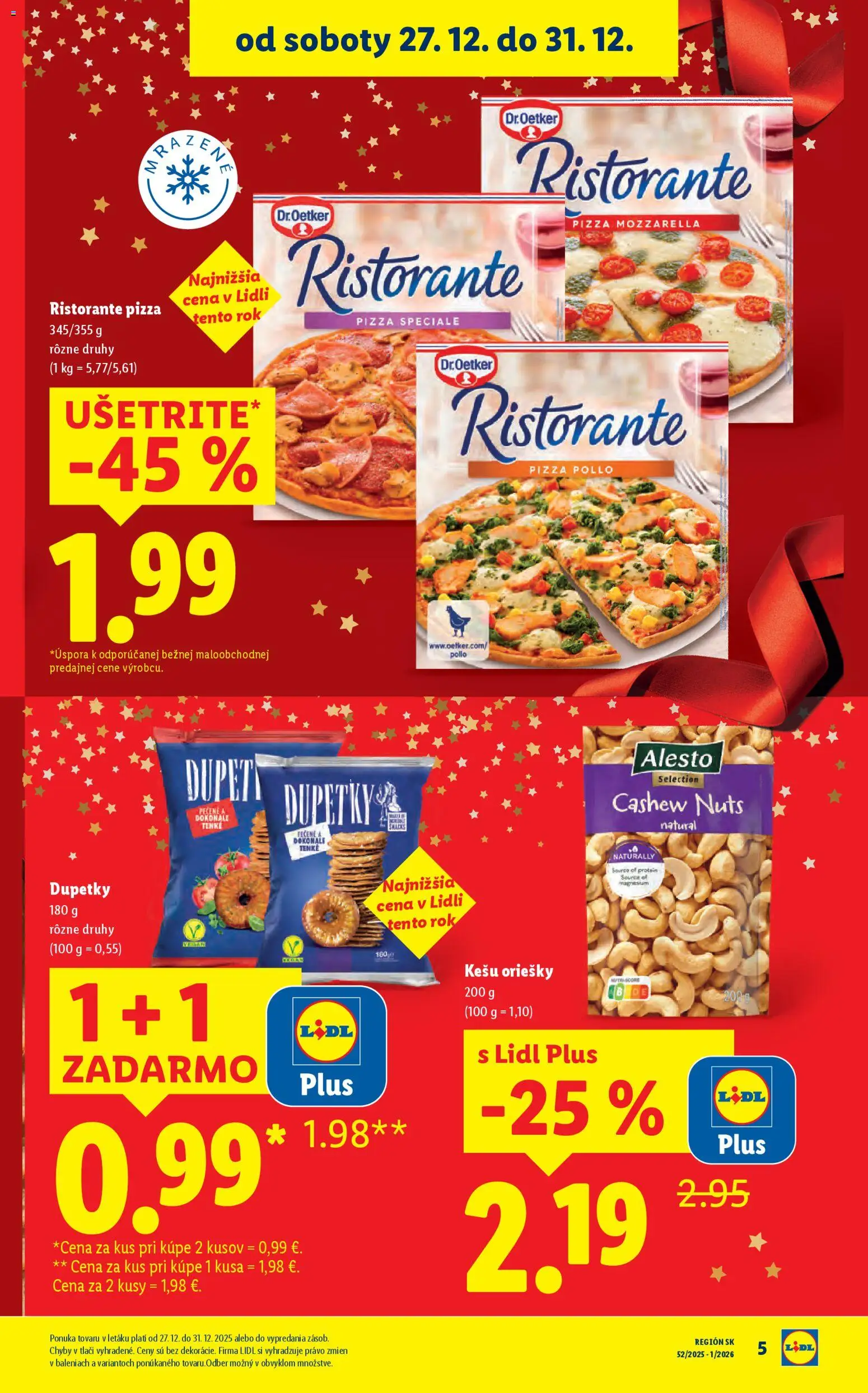 Nové Lidl akcie – leták je platný od 27.12.2025 | Strana: 7 | Produkty: Pizza, Mozzarella, Protein