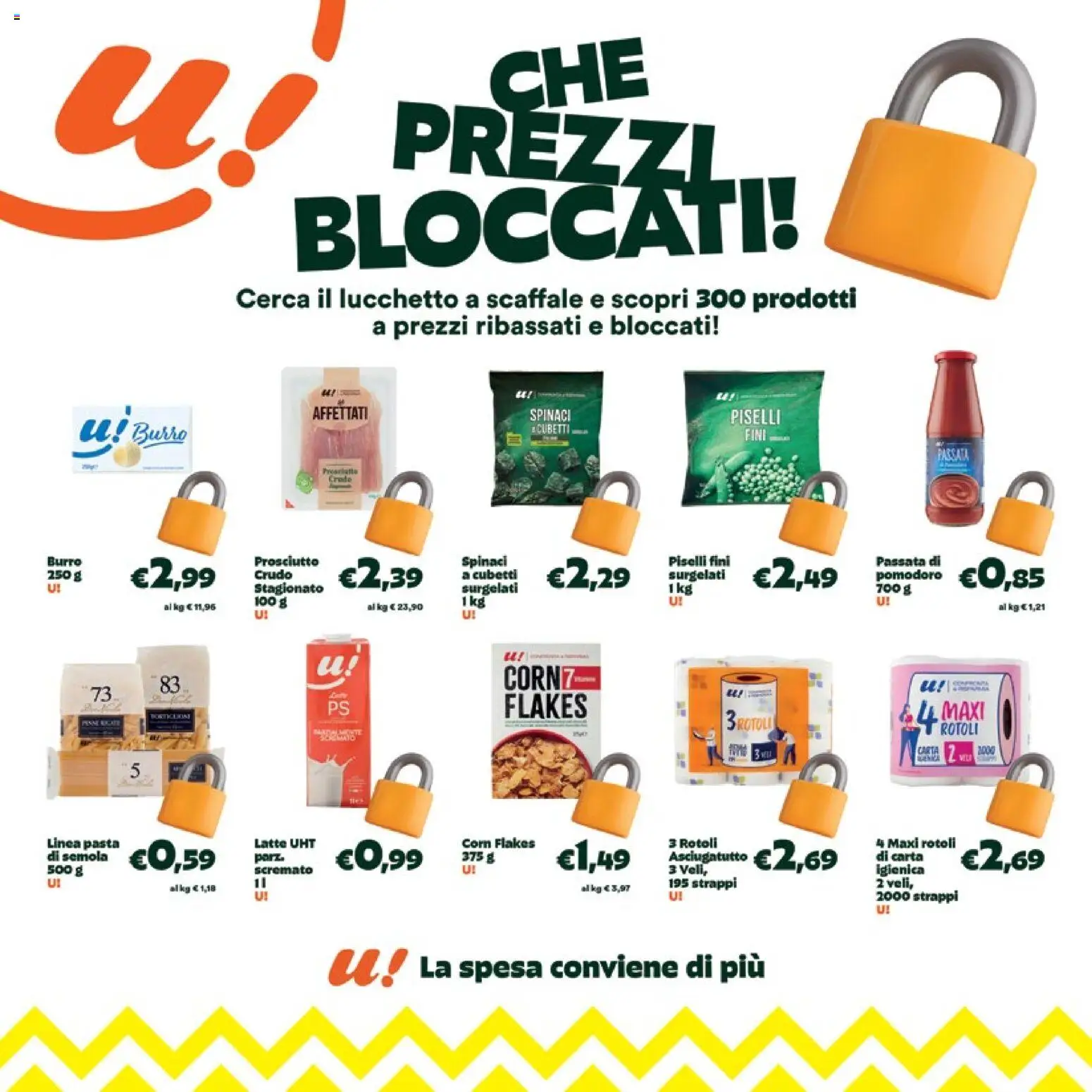 Volantino Unes del 05.11.2025 | Pagina: 9 | Prodotti: Prosciutto, Burro, Spinaci, Asciugatutto