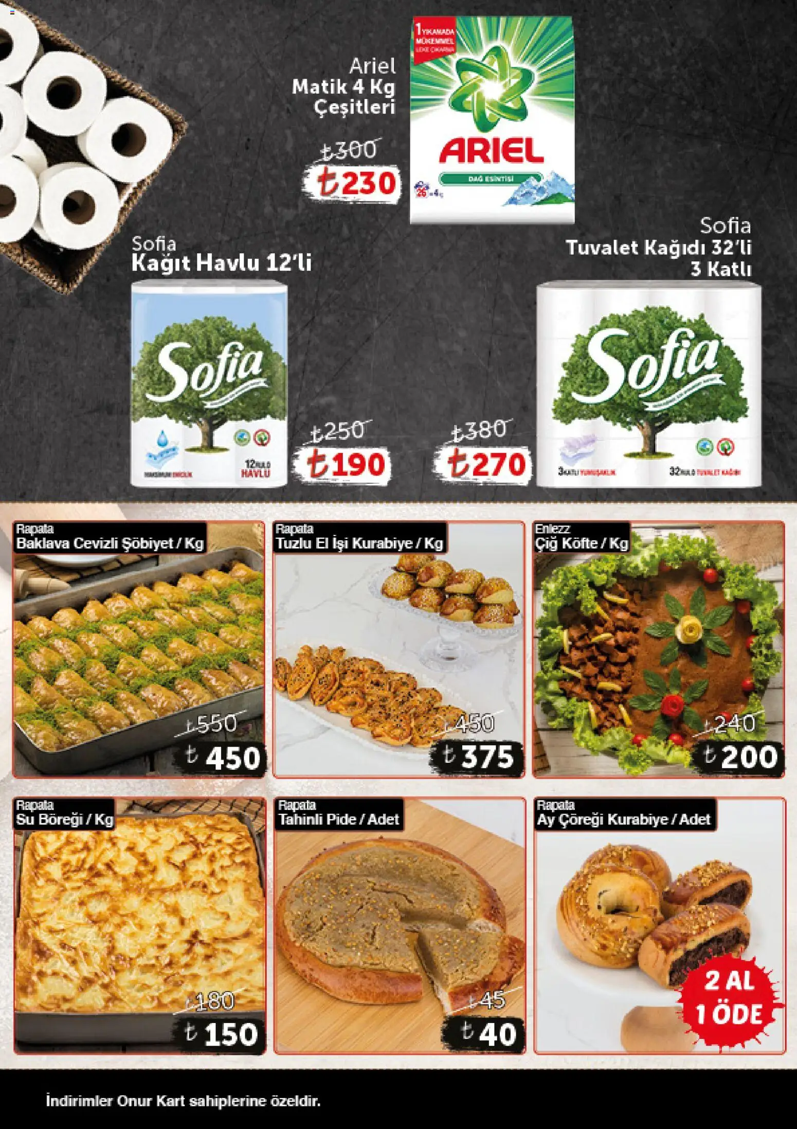 Onur Market Katalog - Gurme - 13.01.2026 tarihinden itibaren geçerlidir | Sayfa: 8 | Ürünler: Tuvalet, Kurabiye, Kağıt havlu, Su