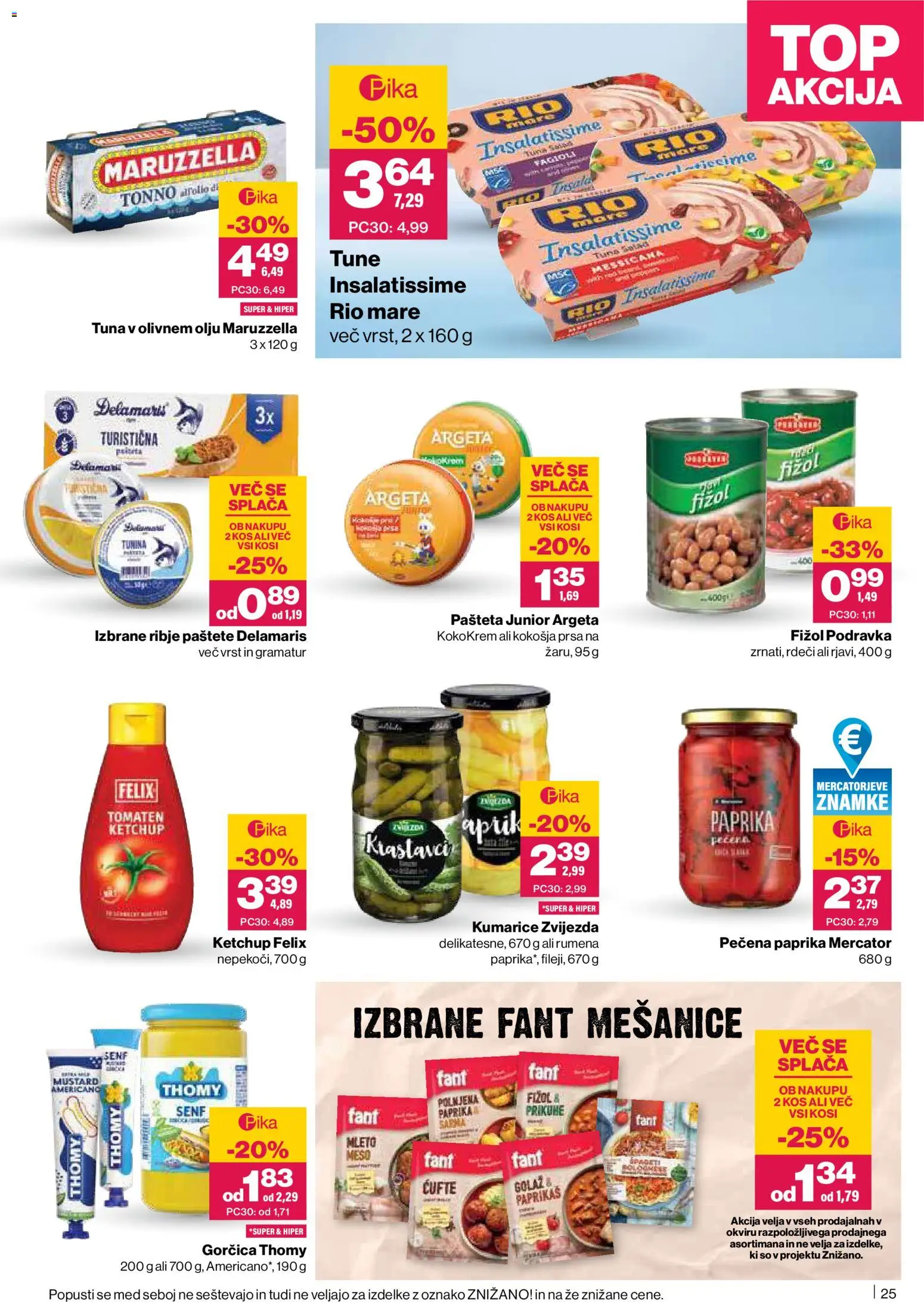 Novi Mercator katalog ponudbe – veljaven od 02.04.2026 | Stran: 25 | Izdelki: Paprika, Tuna, Gorčica, Kumarice