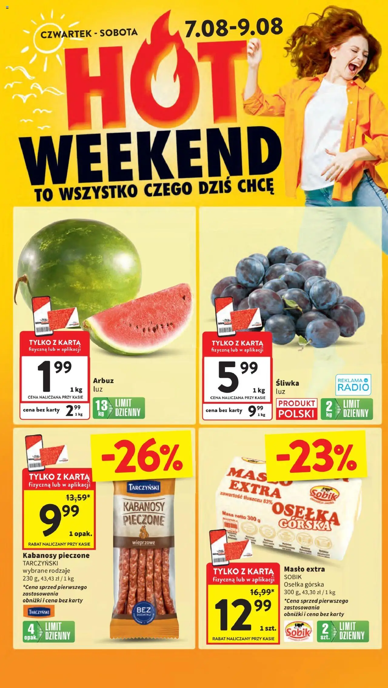Intermarche Gazetka od 07.08.2025 | Strona: 2 | Produkty: Osełka, Radio, Kabanosy, Masło