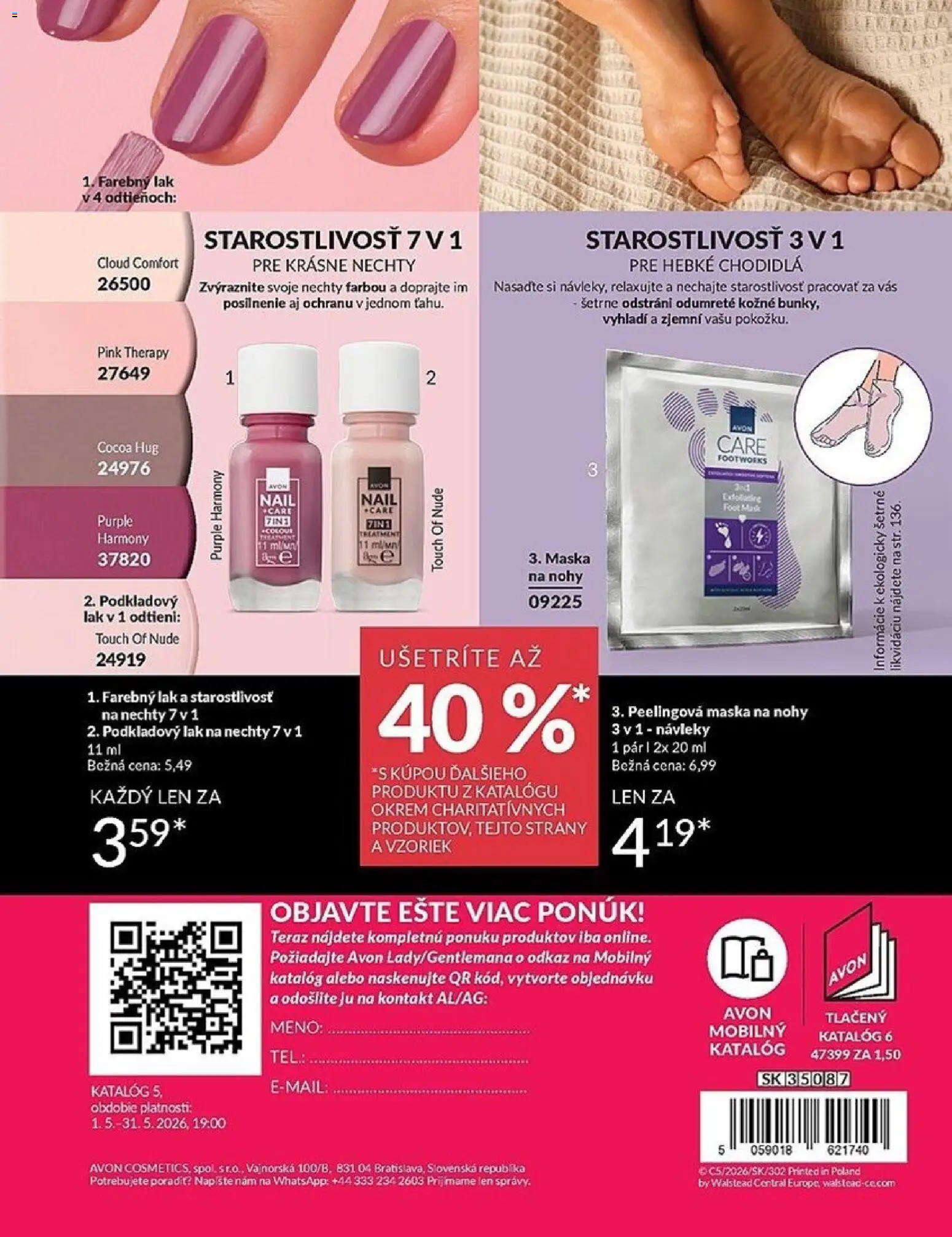 Nové Avon akcie – leták je platný od 01.05.2026 | Strana: 180 | Produkty: Lak na nechty, Maska