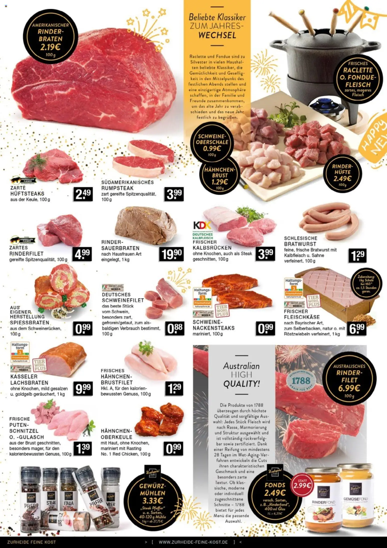 Edeka Zurheide Prospekt 	 – gültig ab 29.12.2025 | Seite: 2 | Produkte: Rinderfilet, Schnitzel, Raclette, Fondue