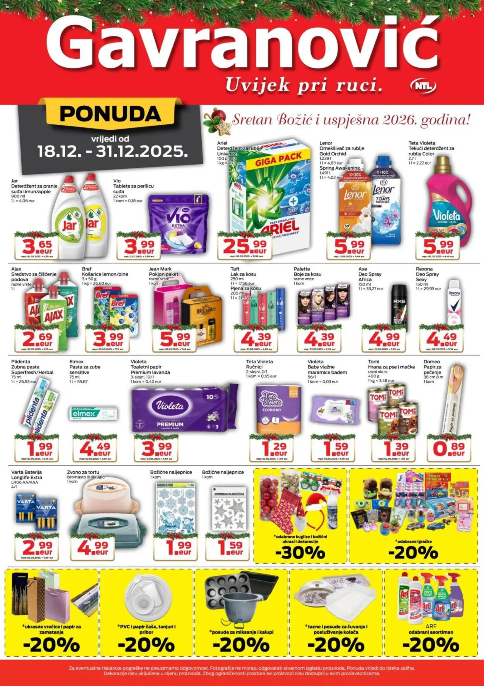 Gavranović katalog | vrijedi od 18.12.2025 | Stranica: 5 | Proizvodi: Baterija, Omekšivač, Deterdžent, Badem