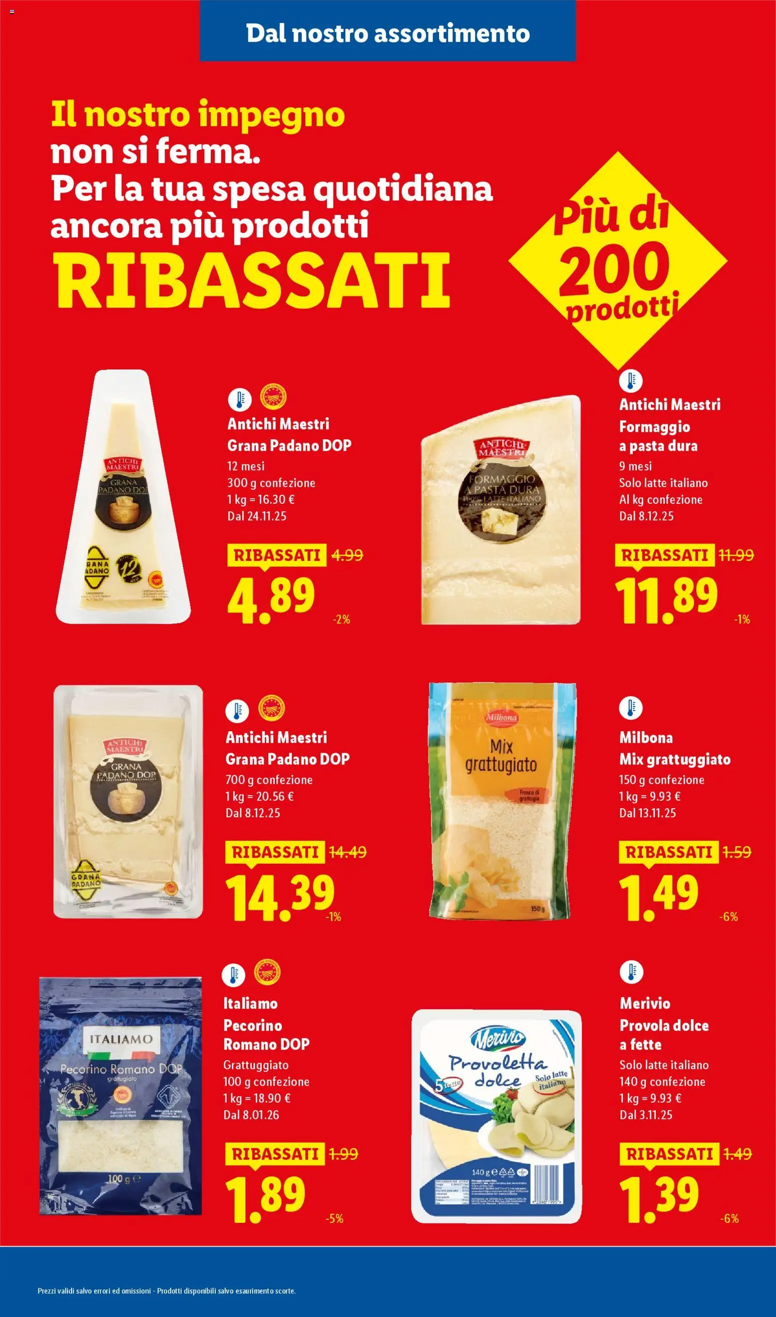 Volantino Lidl del 08.01.2026 | Pagina: 7 | Prodotti: Latte, Pasta, Grana Padano, Provola