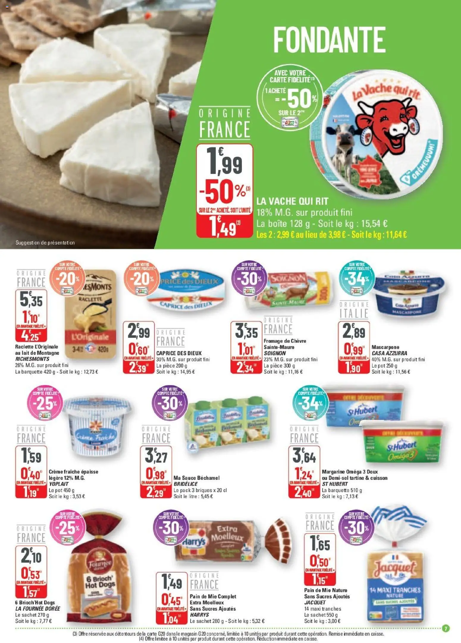 {H1} | Page: 7 | Produits: Briques, Caprice des dieux, Crème fraiche, Mascarpone