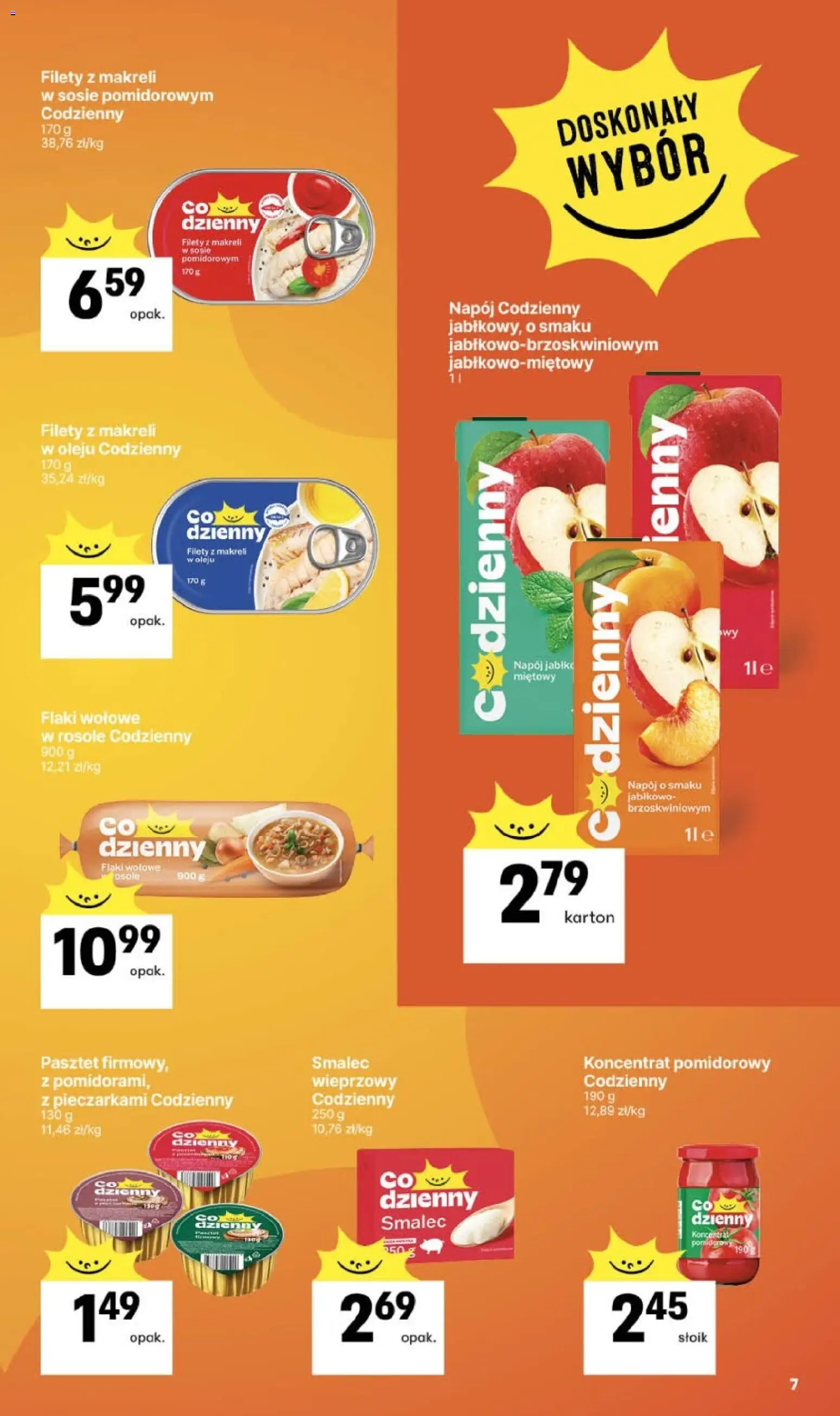 Delikatesy Centrum gazetka od 16.04.2026 | Strona: 7 | Produkty: Koncentrat pomidorowy, Flaki, Filety z makreli w sosie pomidorowym, Flaki wołowe