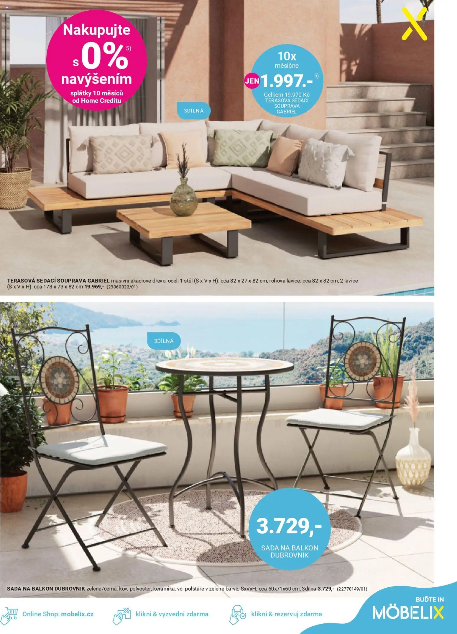 Möbelix leták - Zahrada od 09.03.2026 | Strana: 3 | Produkty: Polštáře, Sedací souprava, Stůl, Lavice