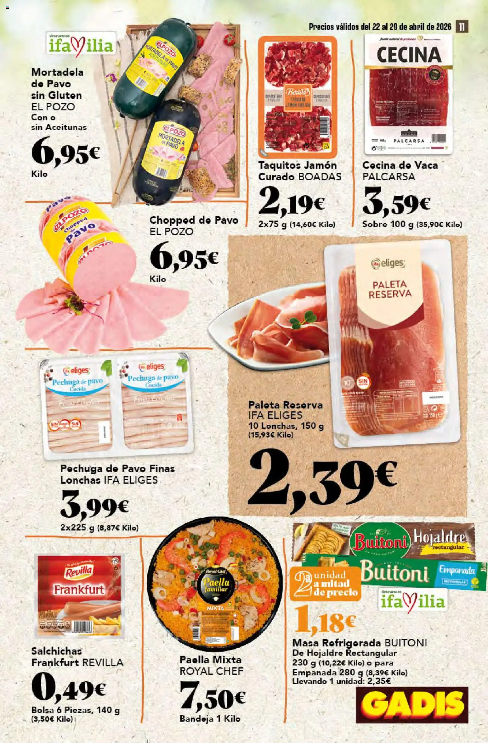 Gadis folleto │ válido desde el 22.04.2026 | Página: 11 | Productos: Bolsa, Cocina, Mortadela, Bandeja