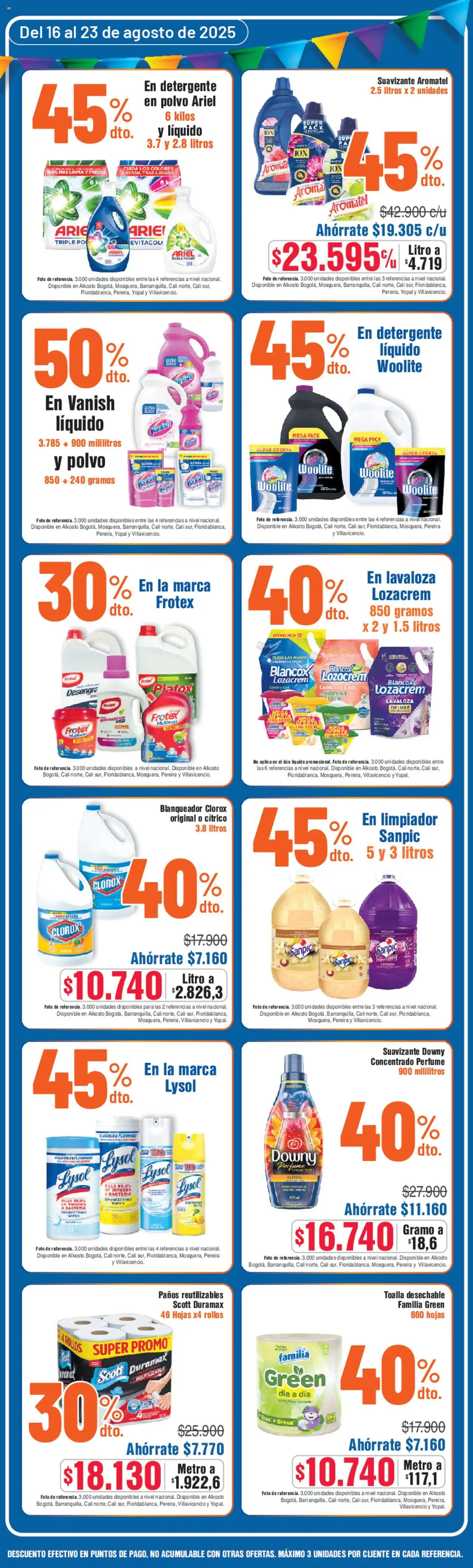Alkosto folleto │ válido desde el 16.08.2025 | Página: 6 | Productos: Polvo, Quitamanchas, Suavizante, Mesa