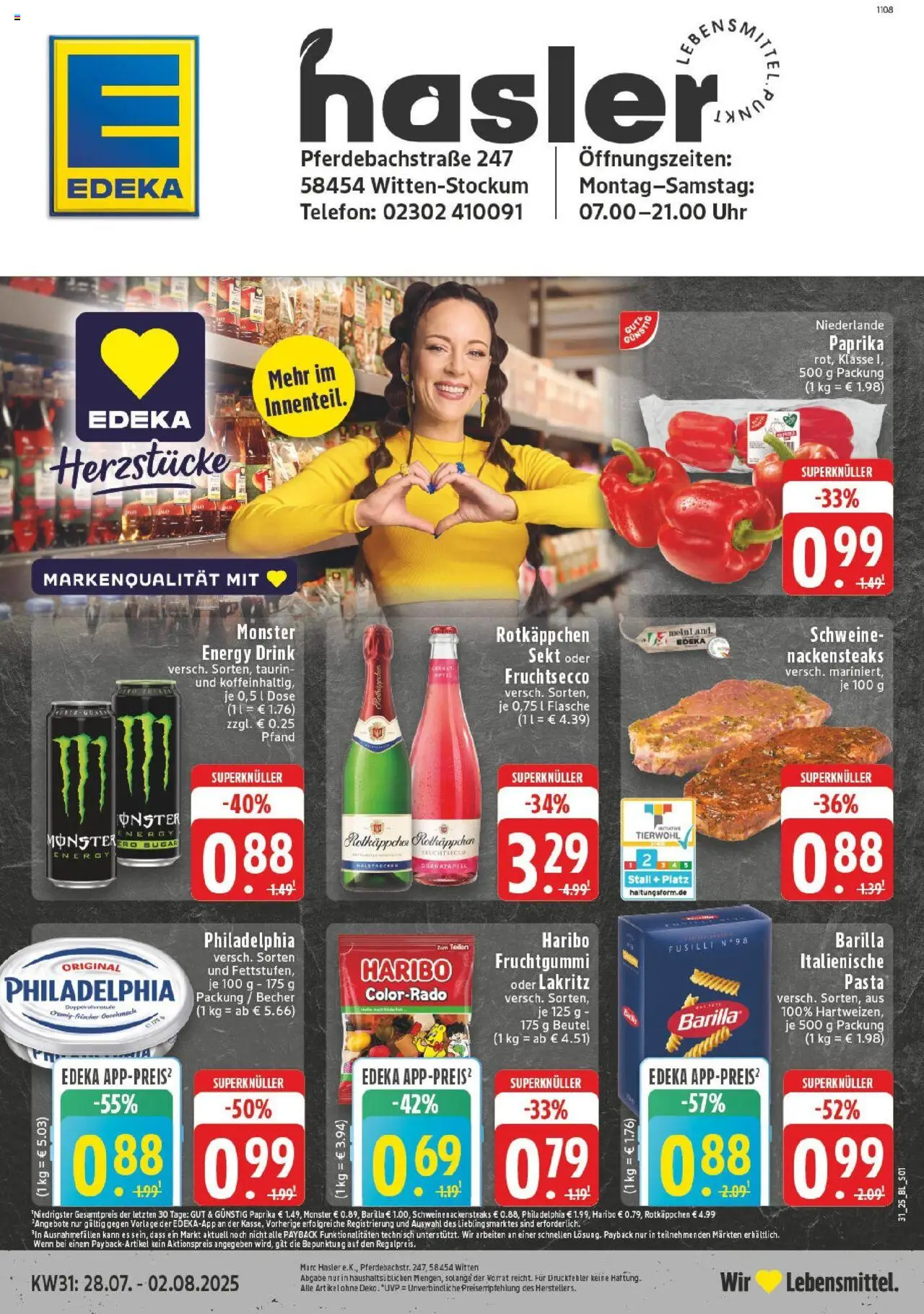 Edeka prospekt Witten	 - gültig ab dem 27.07.2025 | Seite: 1 | Produkte: Rotkappchen sekt, Nackensteaks, Sekt, Telefon