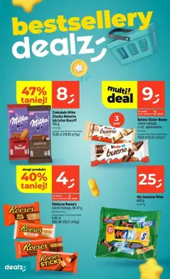 Pogląd oferty "Dealz gazetka" - ważna od 05.03.2026 | Strona: 24 | Produkty: Reese's, Milka, Kinder Bueno, Czekolada