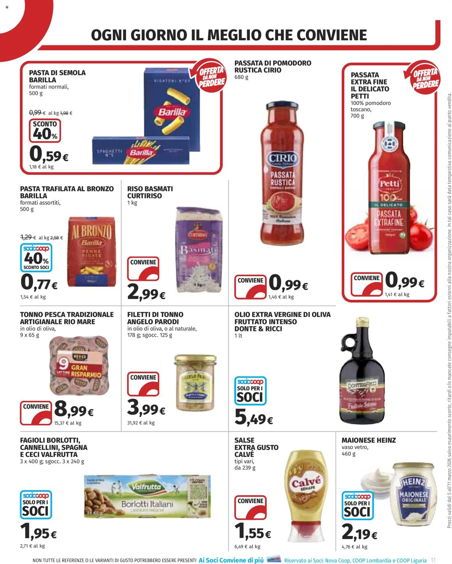 Volantino COOP del 05.03.2026 | Pagina: 11 | Prodotti: Riso, Fagioli, Maionese, Vaso