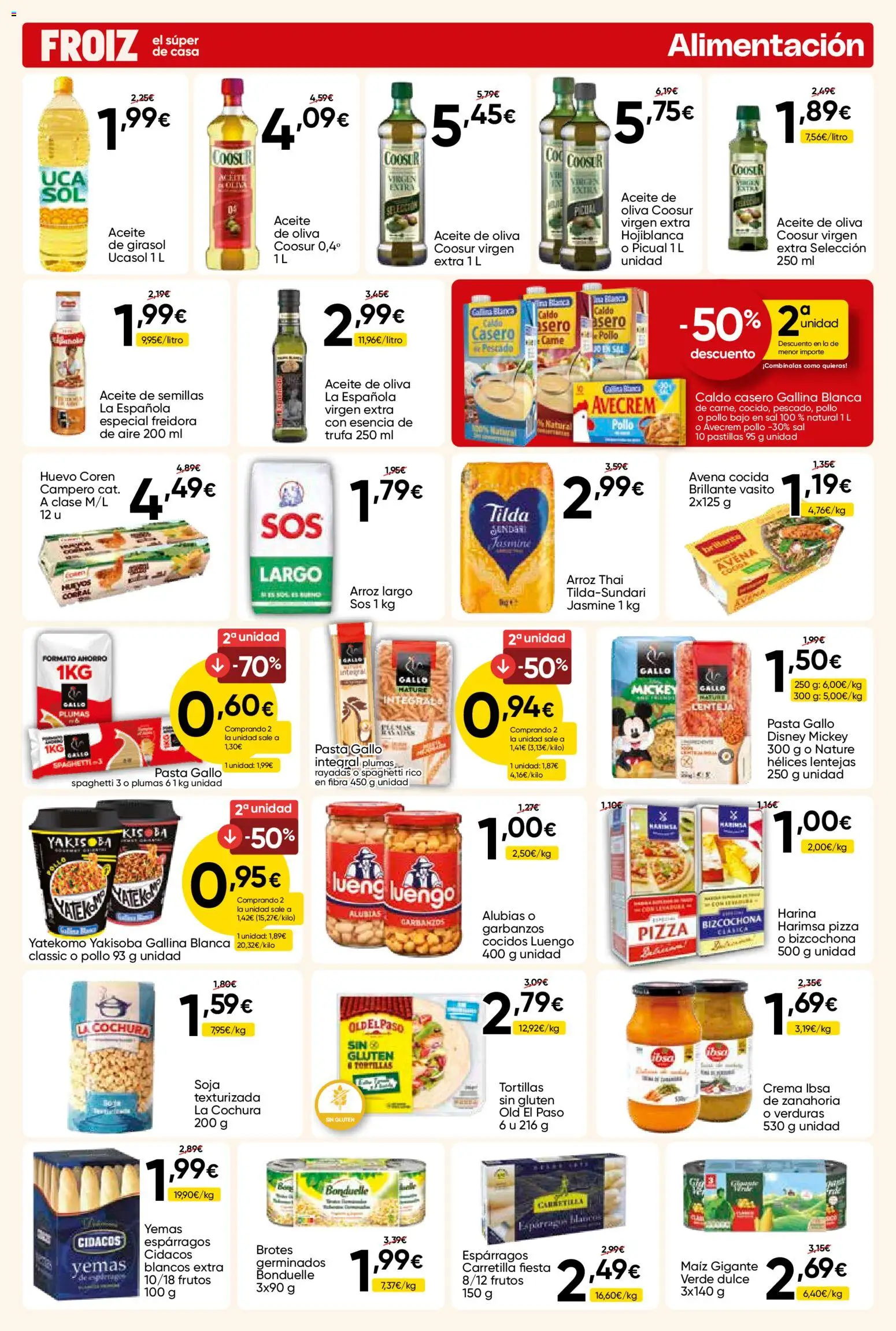 Froiz folleto │ válido desde el 28.04.2026 | Página: 9 | Productos: Arroz, Pasta, Zanahoria, Crema