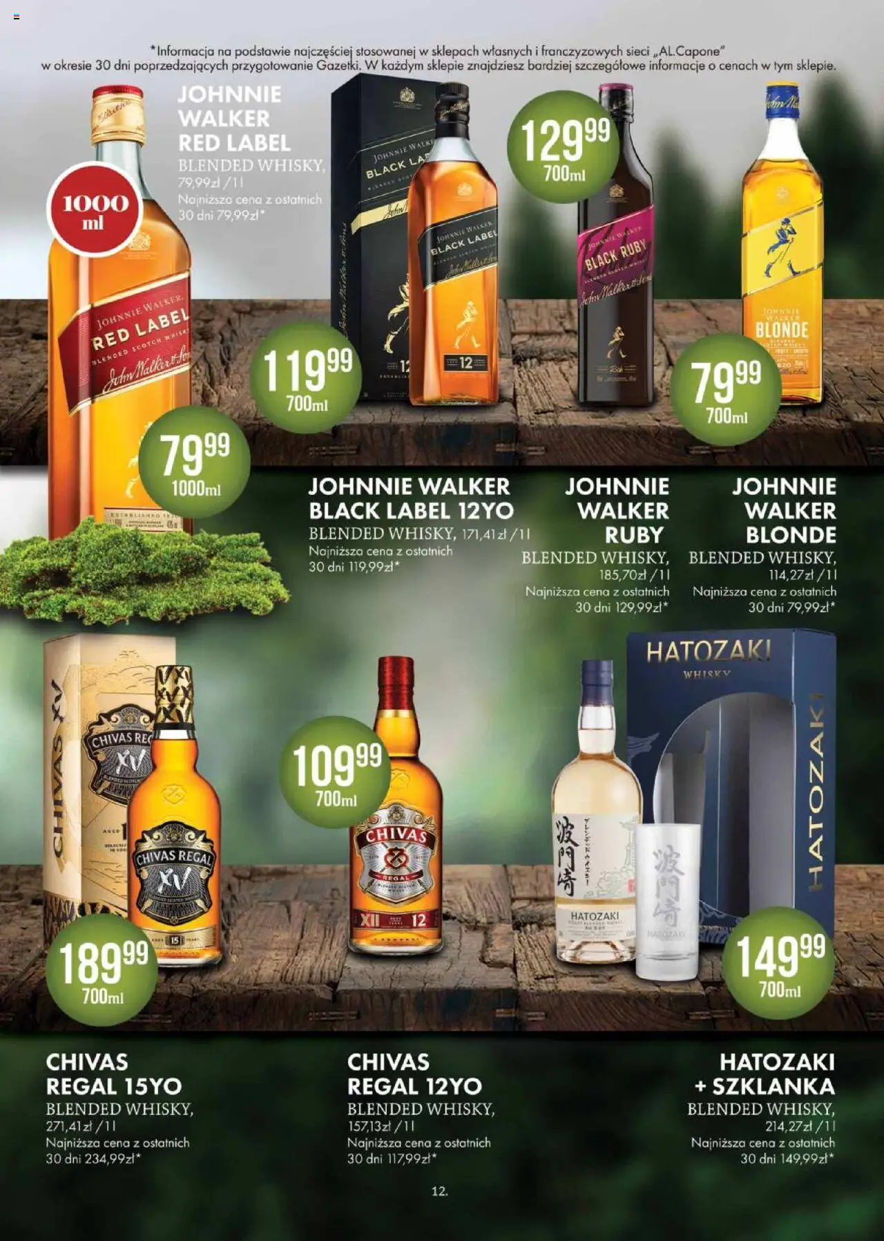 Al.Capone Gazetka od 09.06.2025 | Strona: 12 | Produkty: Szklanka, Black Label, Regał, Whisky