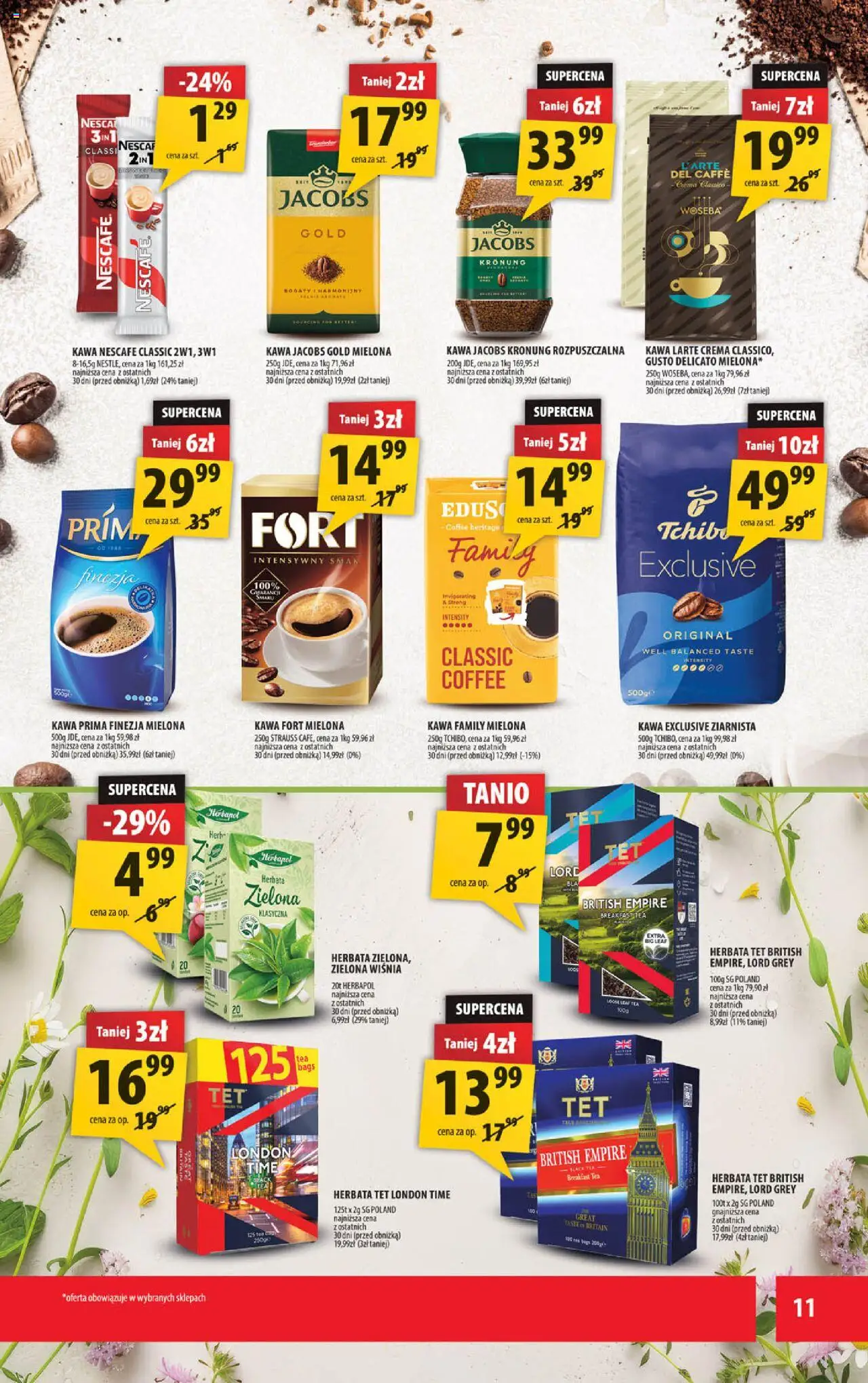 Arhelan Gazetka od 10.10.2025 | Strona: 11 | Produkty: Kawa jacobs, Kawa Jacobs Gold, Tchibo, Kawa