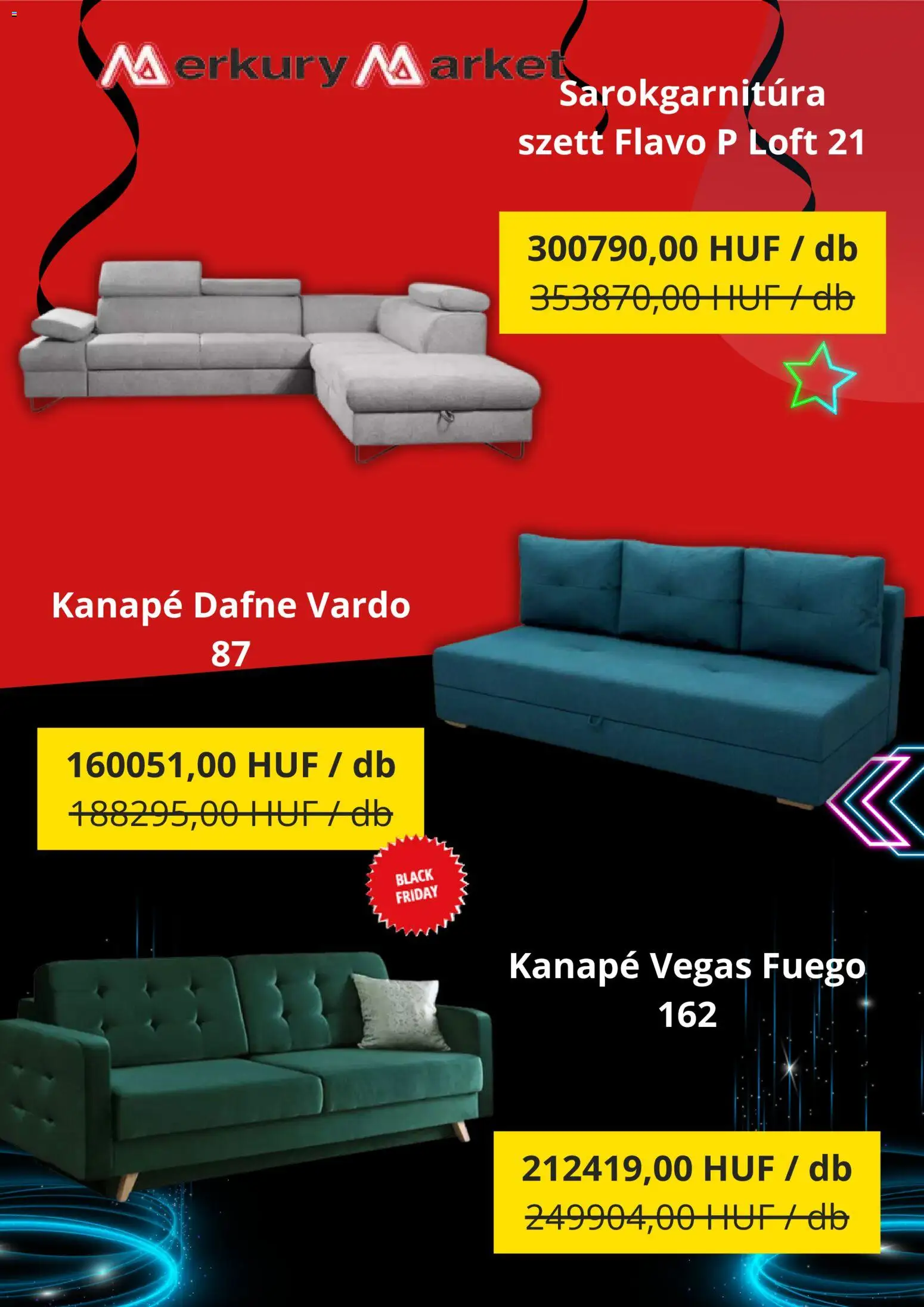 Merkury Market akciós ujság - amely érvényes a következő dátumtól: 07.11.2025 | Oldal: 2 | Termékek: Kanapé