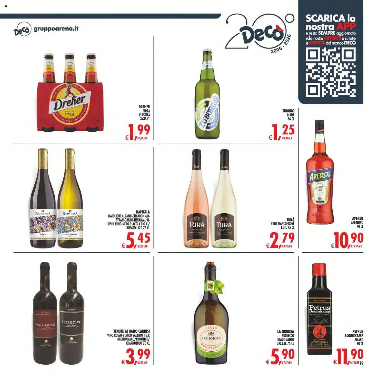 Volantino Decò del 17.03.2026 | Pagina: 19 | Prodotti: Birra, Vino, Aperol, Aperitivo