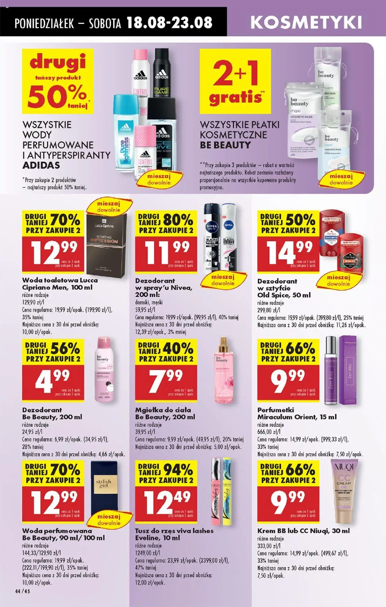 Biedronka gazetka od 18.08.2025 | Strona: 54 | Produkty: Tusz do rzęs, Be beauty, Płatki, Old spice