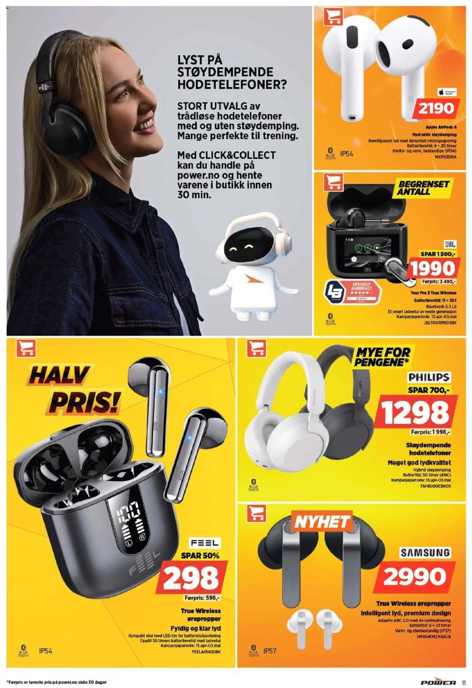 {H1} | Side: 11 | Produkter: Clémentine, Lyd, Hodetelefoner, Ørepropper