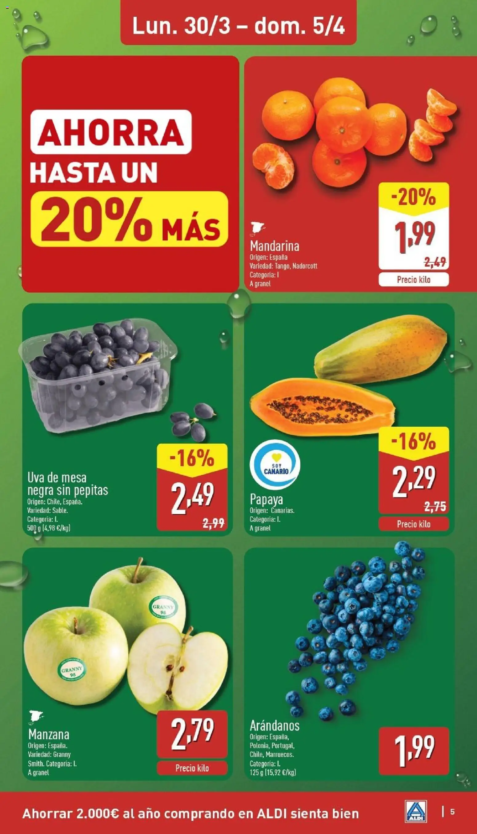 Aldi folleto Canarias │ válido desde el 30.03.2026 | Página: 5 | Productos: Manzana, Mesa