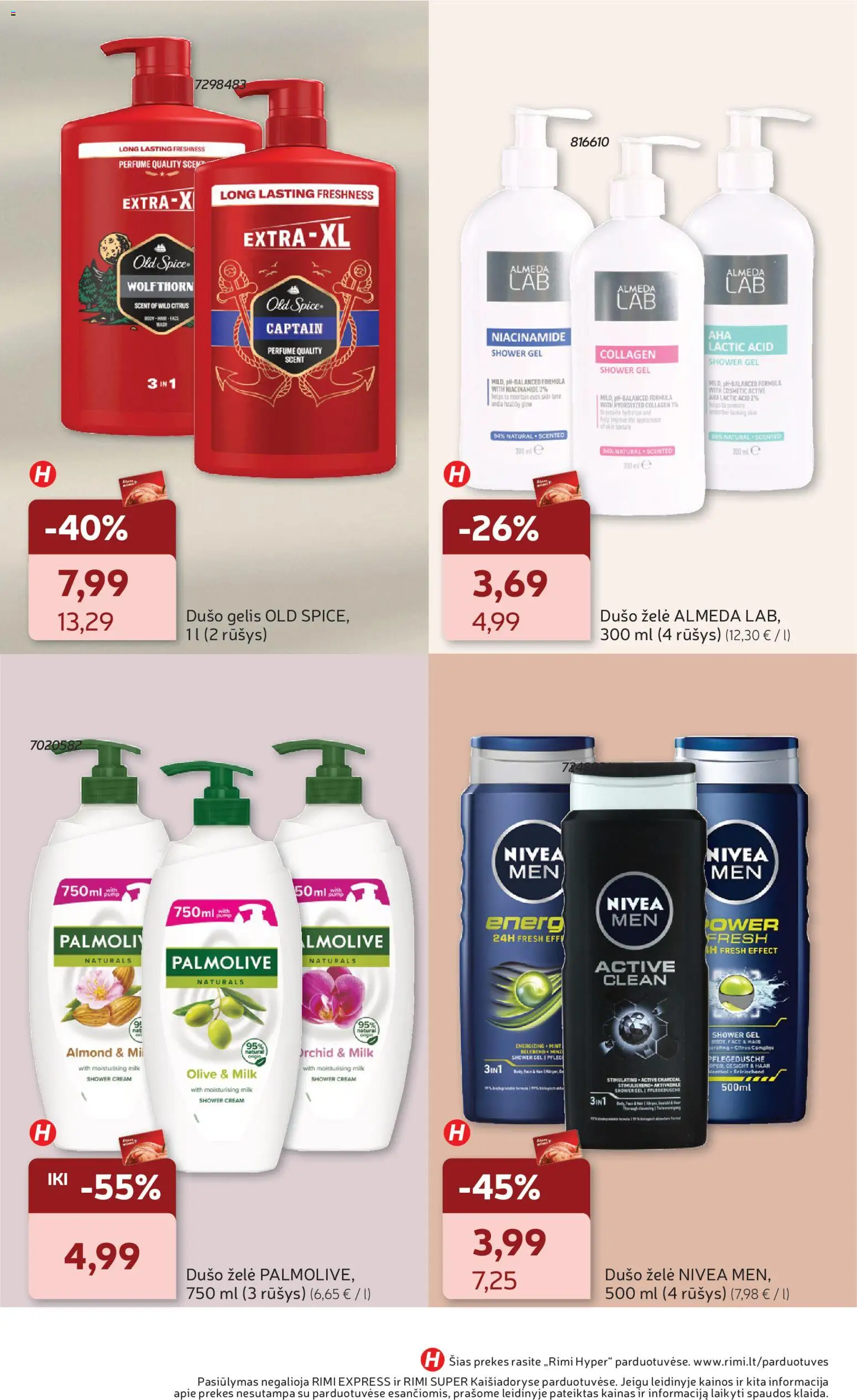 Rimi akcijos nuo 06.01.2026 | Puslapis: 7 | Prekių: Dušo želė