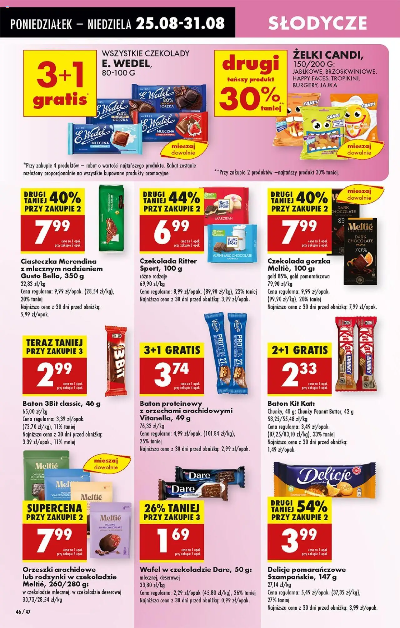 Biedronka gazetka od 25.08.2025 | Strona: 58 | Produkty: Słodycze, Czekolada, Rodzynki w czekoladzie, Rodzynki
