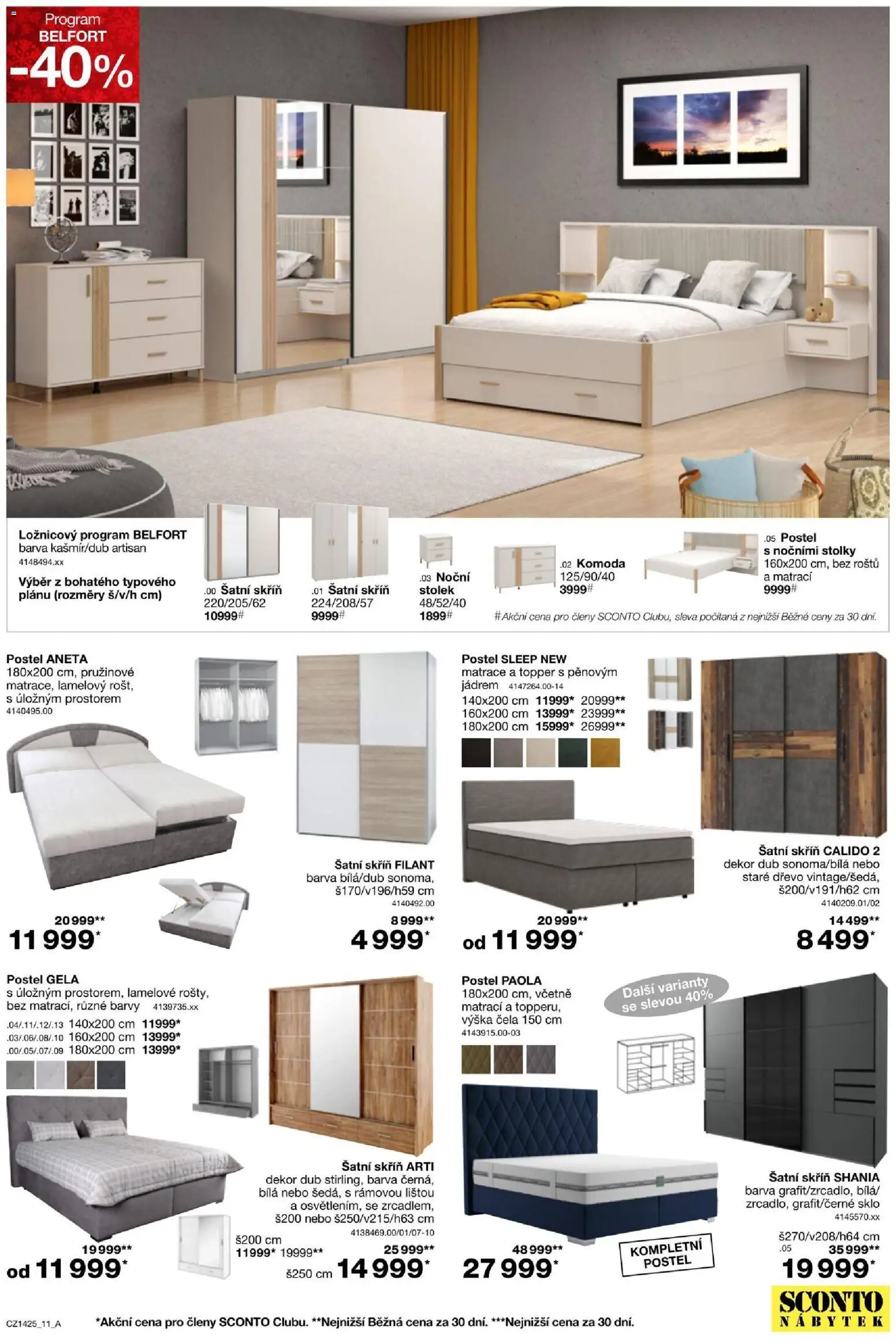 Sconto nábytek leták od 05.11.2025 | Strana: 11 | Produkty: Nábytek, Postel, Barvy, Skříň