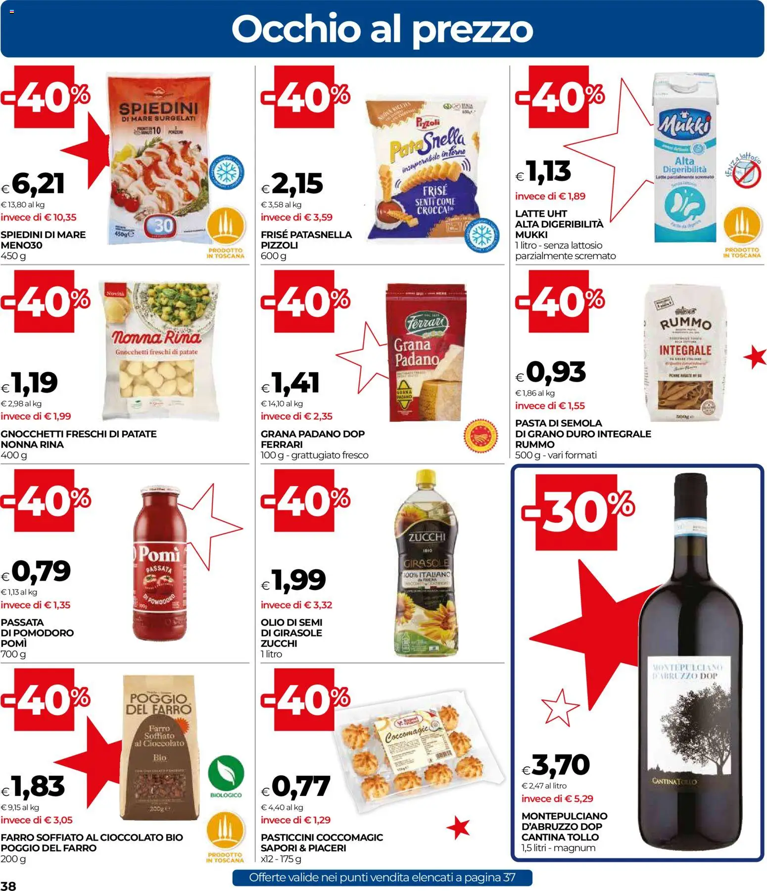 Volantino COOP del 16.12.2025 | Pagina: 38 | Prodotti: Patate, Olio, Gnocchetti, Farro