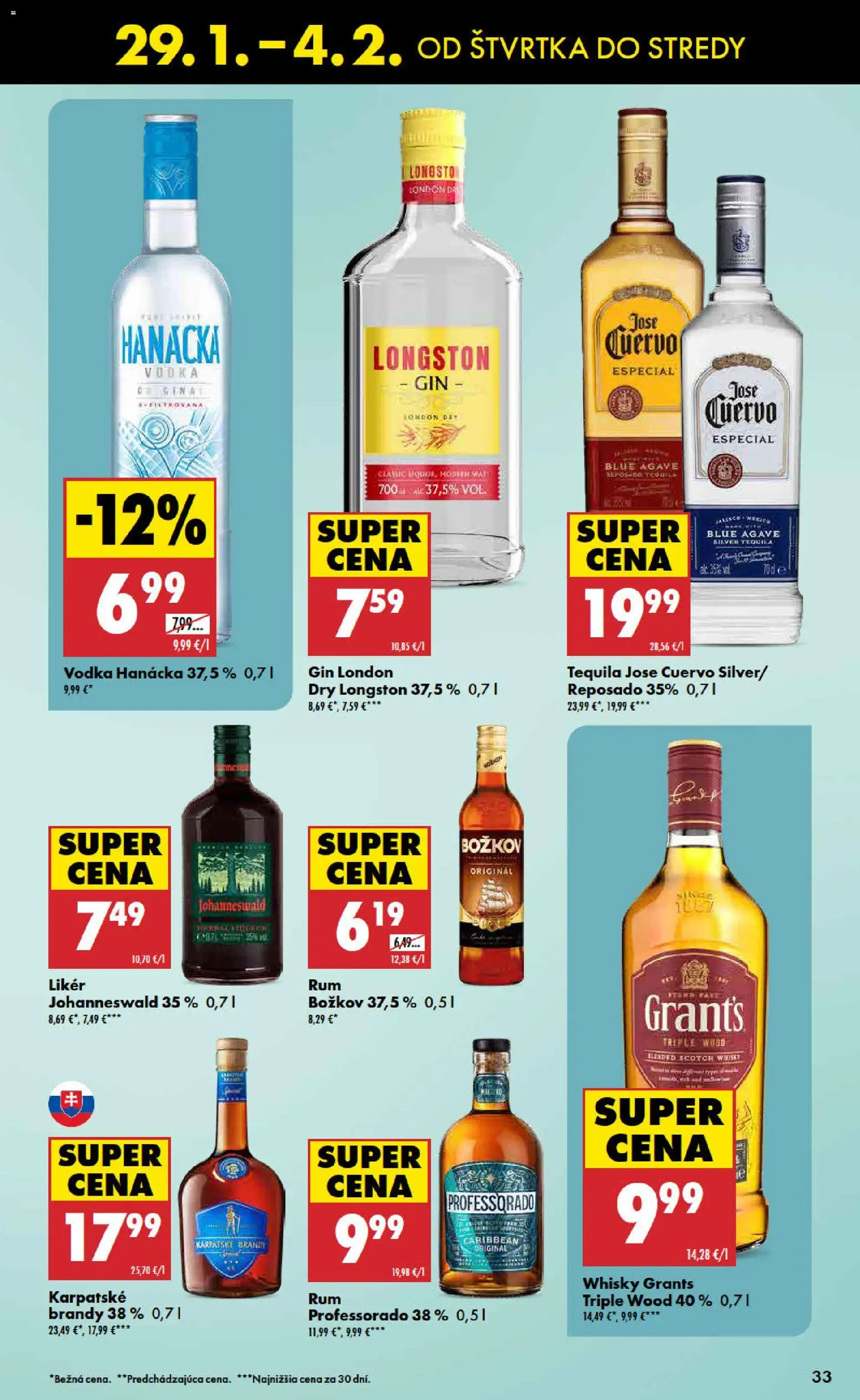 Nové Biedronka akcie – leták je platný od 29.01.2026 | Strana: 33 | Produkty: Božkov, Brandy, Whisky, Tequila