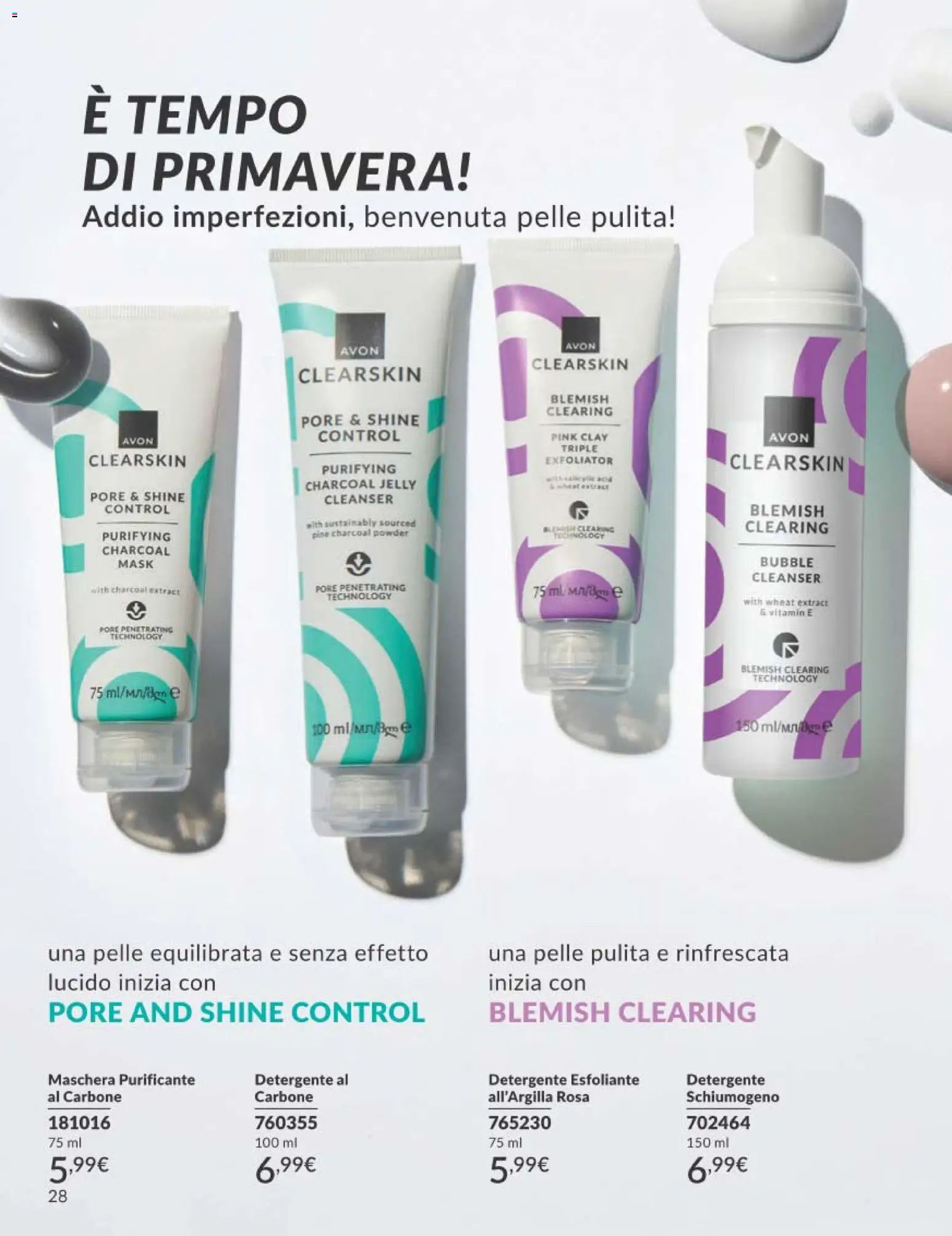 Volantino Avon del 01.04.2026 | Pagina: 28 | Prodotti: Maschera, Detergente