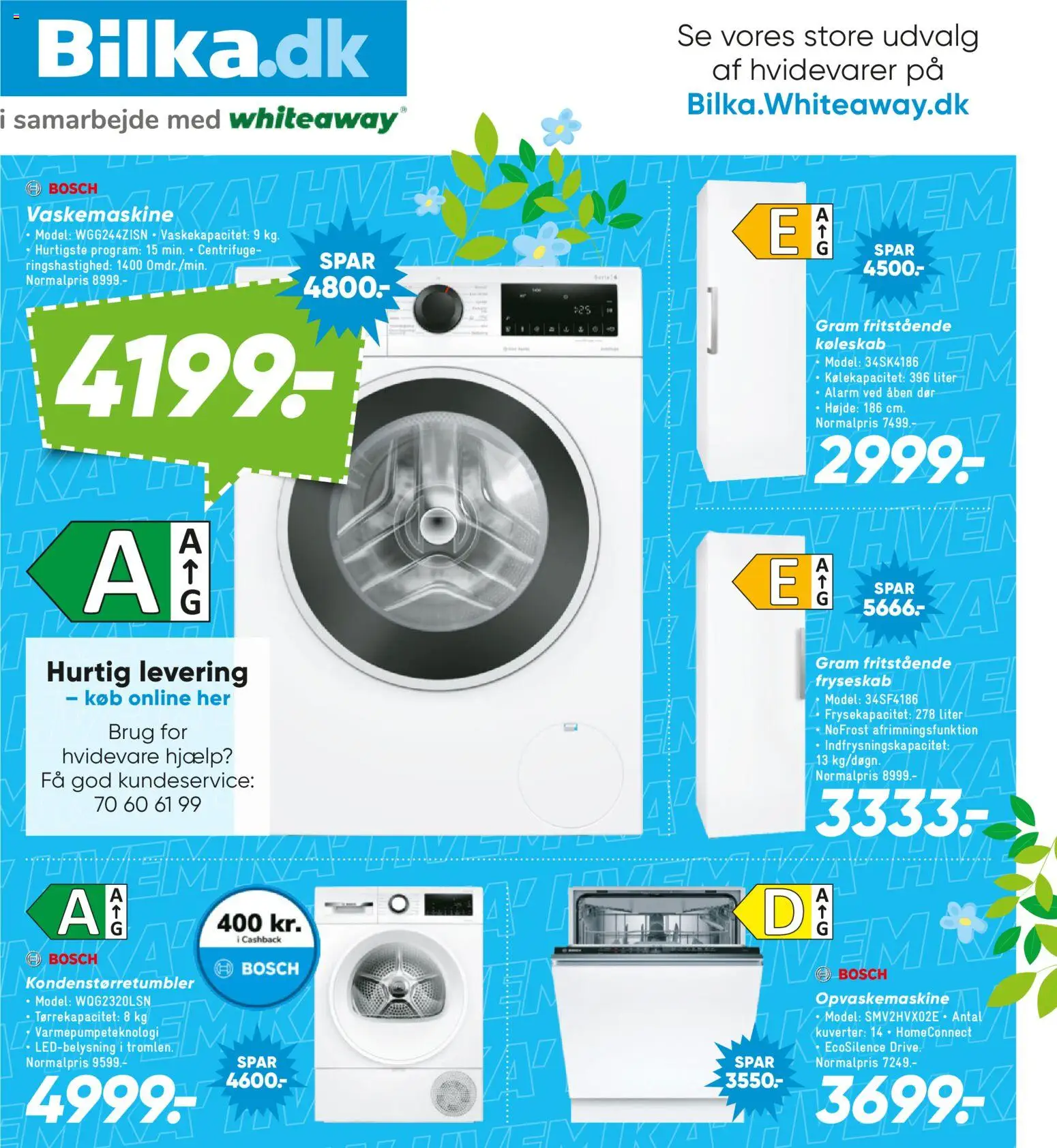 Bilka tilbudsavis – gyldig fra 17.04.2026 | Side: 48 | Produkter: Køleskab, Vaskemaskine, Opvaskemaskine